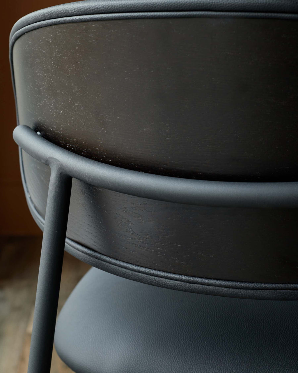 Cree black faux leather dining chair