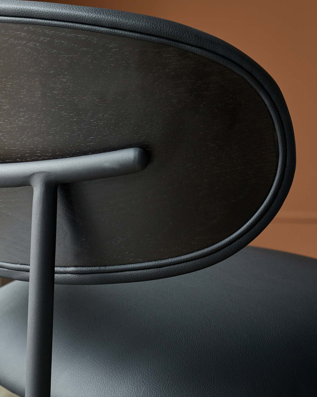 Cree black faux leather dining chair