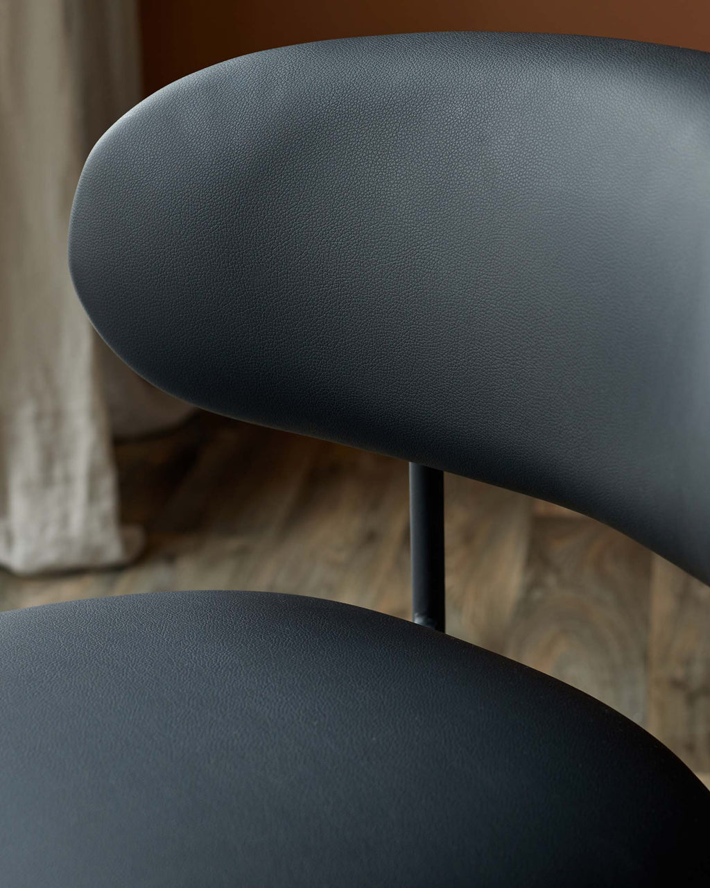 Cree black faux leather dining chair