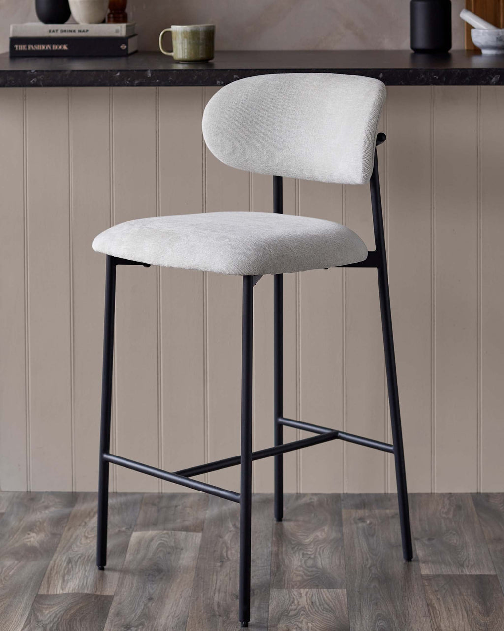 Cree cream fabric barstool