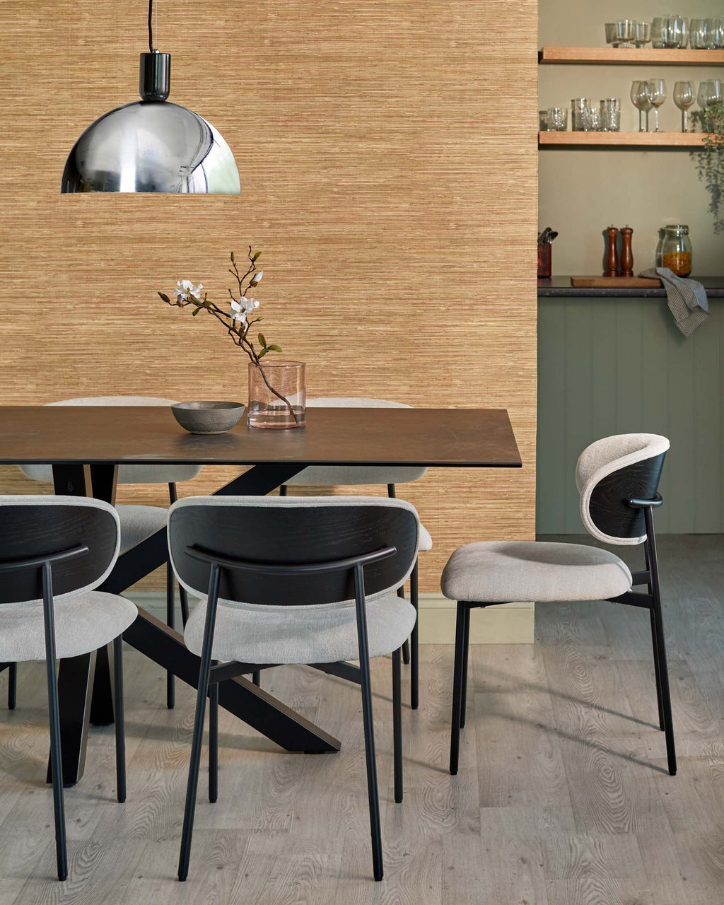 Riley 8 seater table and 8 Cree dining chairs set