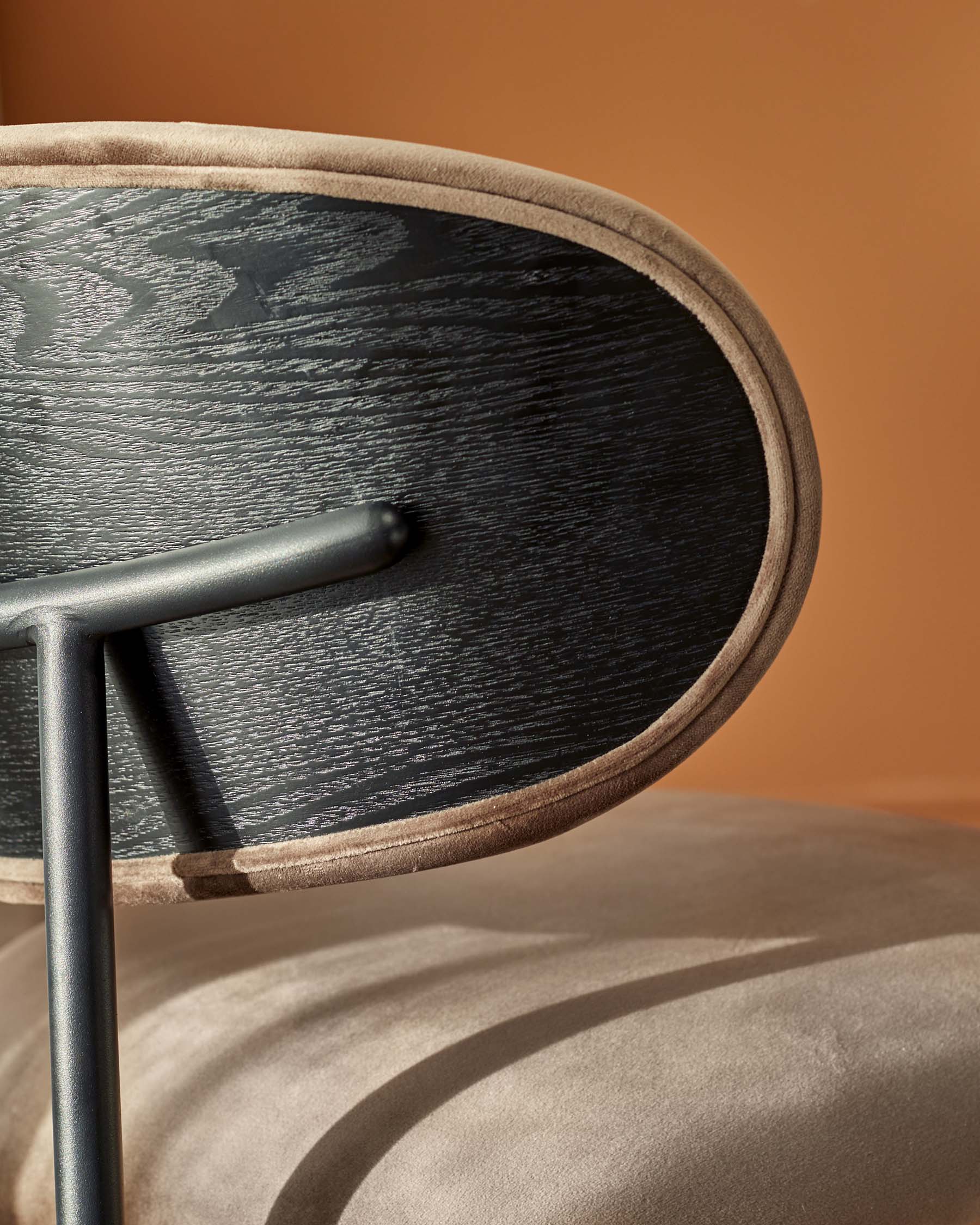 Cree mocha velvet dining chair