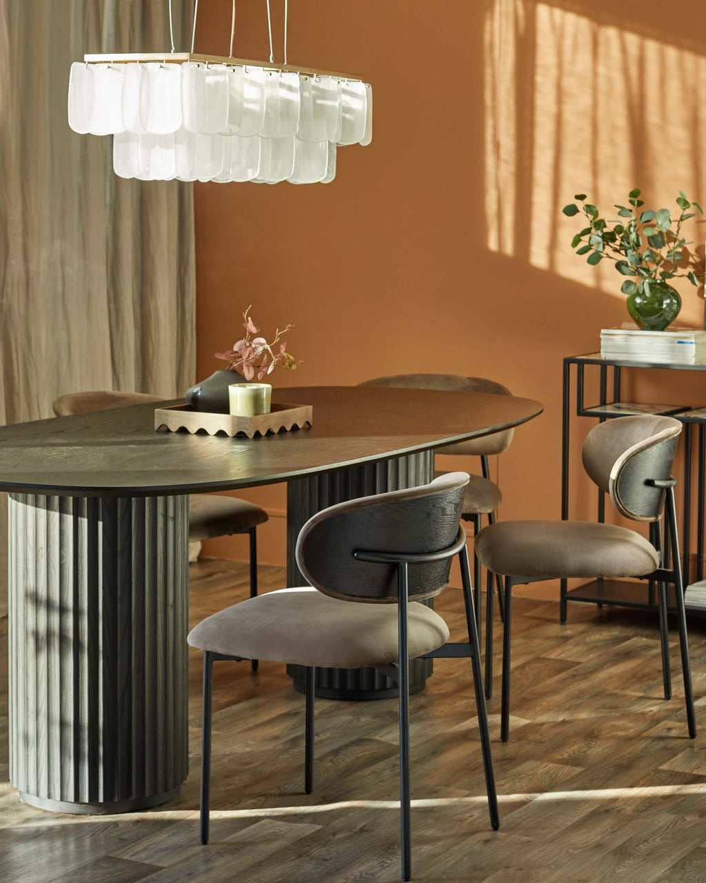 Cree mocha velvet dining chair