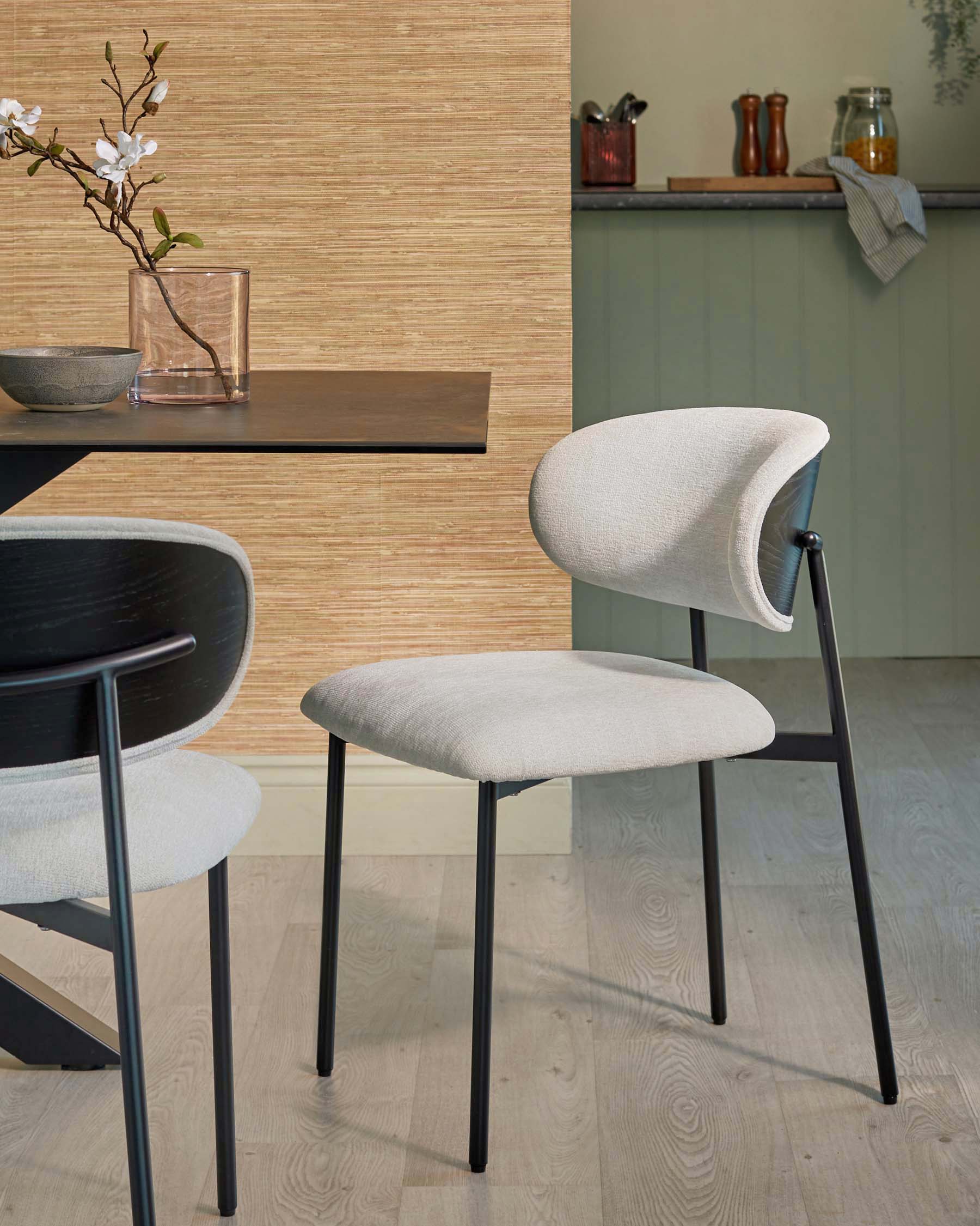 Cree cream chenille dining chair