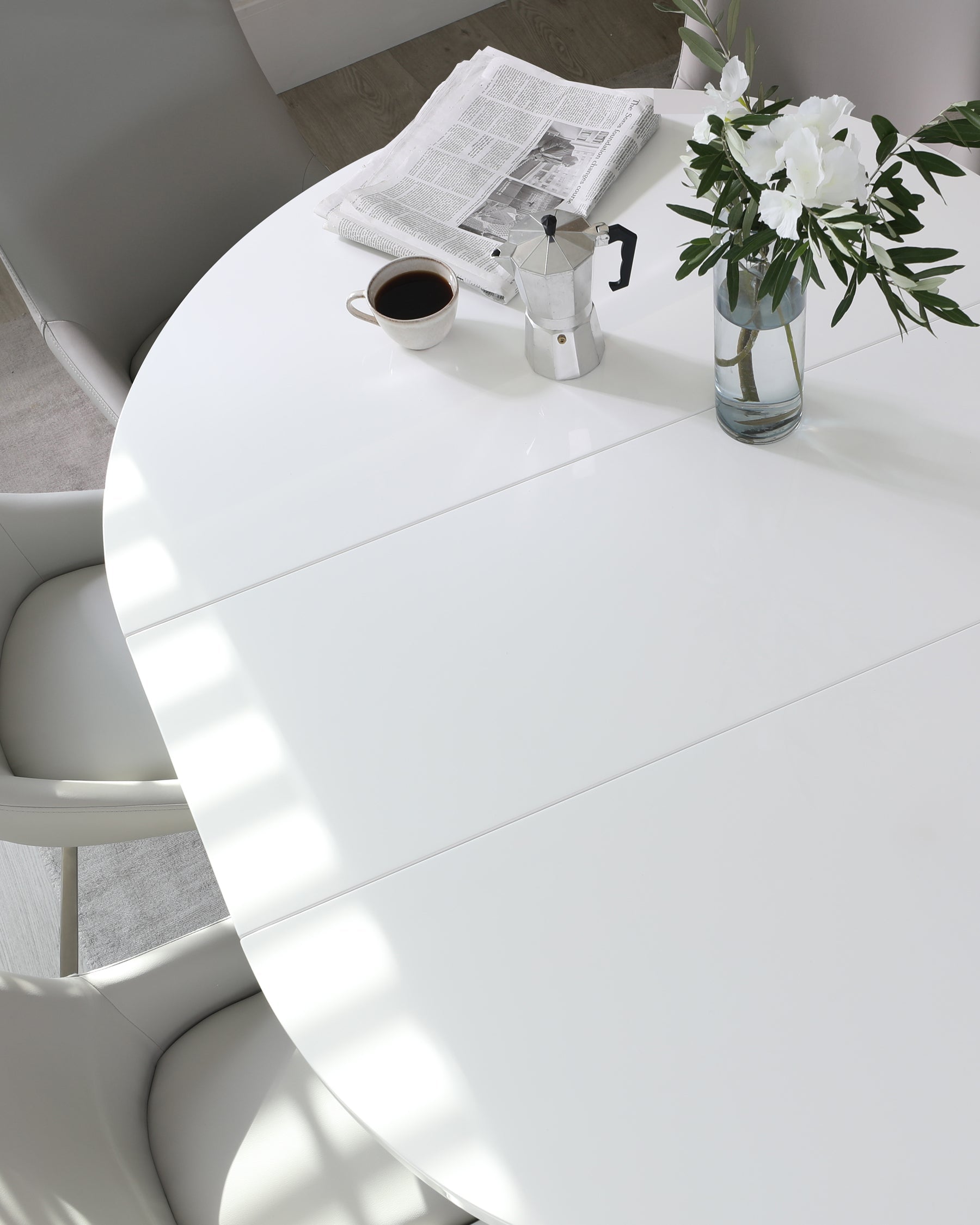 Theo Light Grey Faux Leather Dining Chair