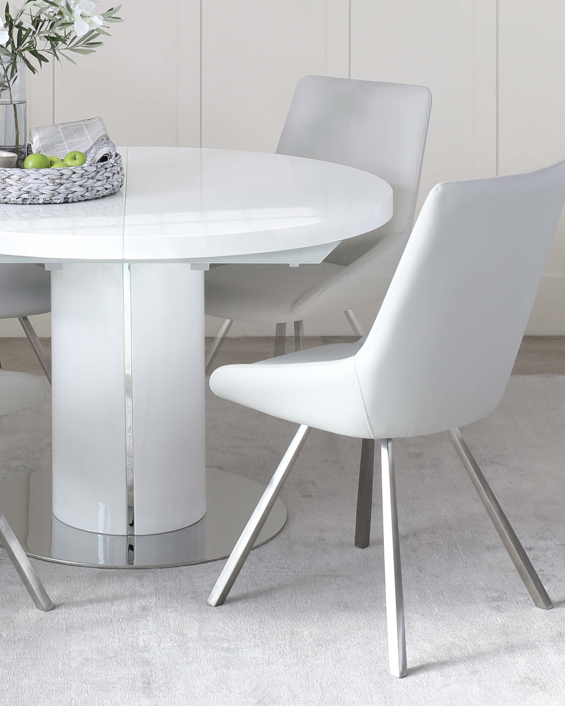 Theo Light Grey Faux Leather Dining Chair