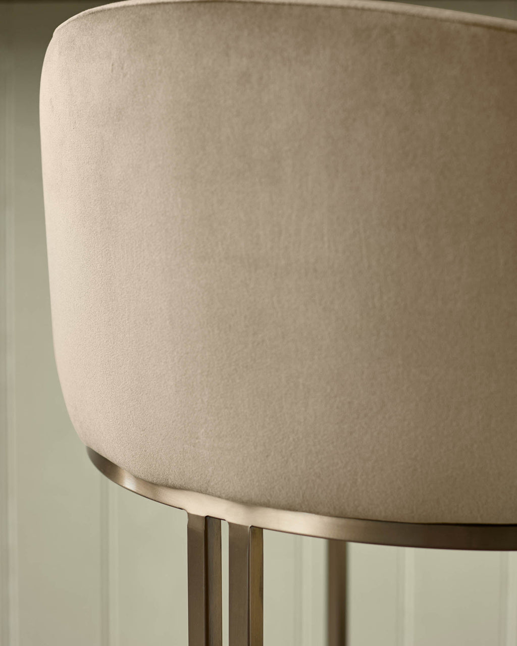 Dakota Champagne Velvet & Brass Bar stool