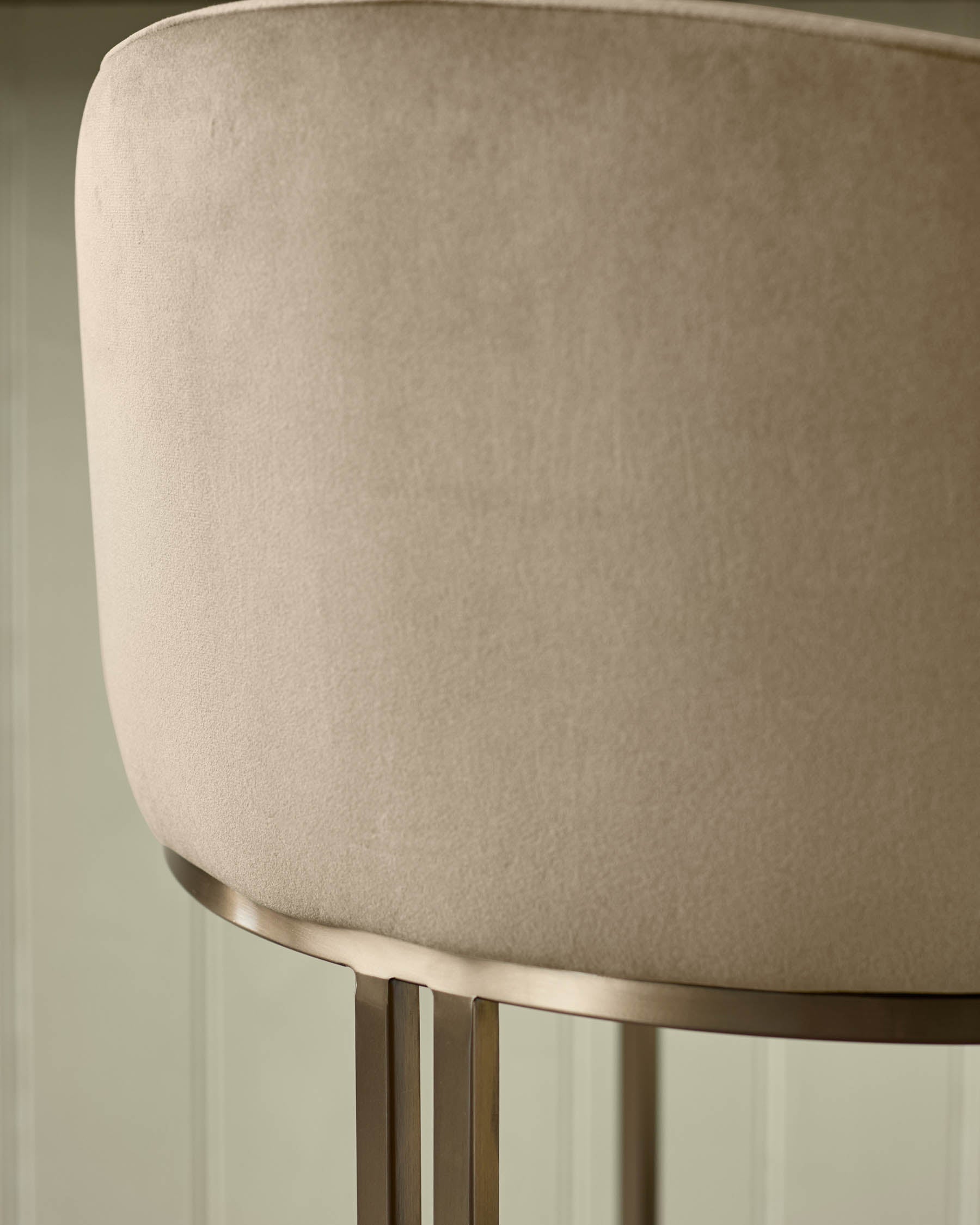 Dakota Champagne Velvet & Brass Bar stool
