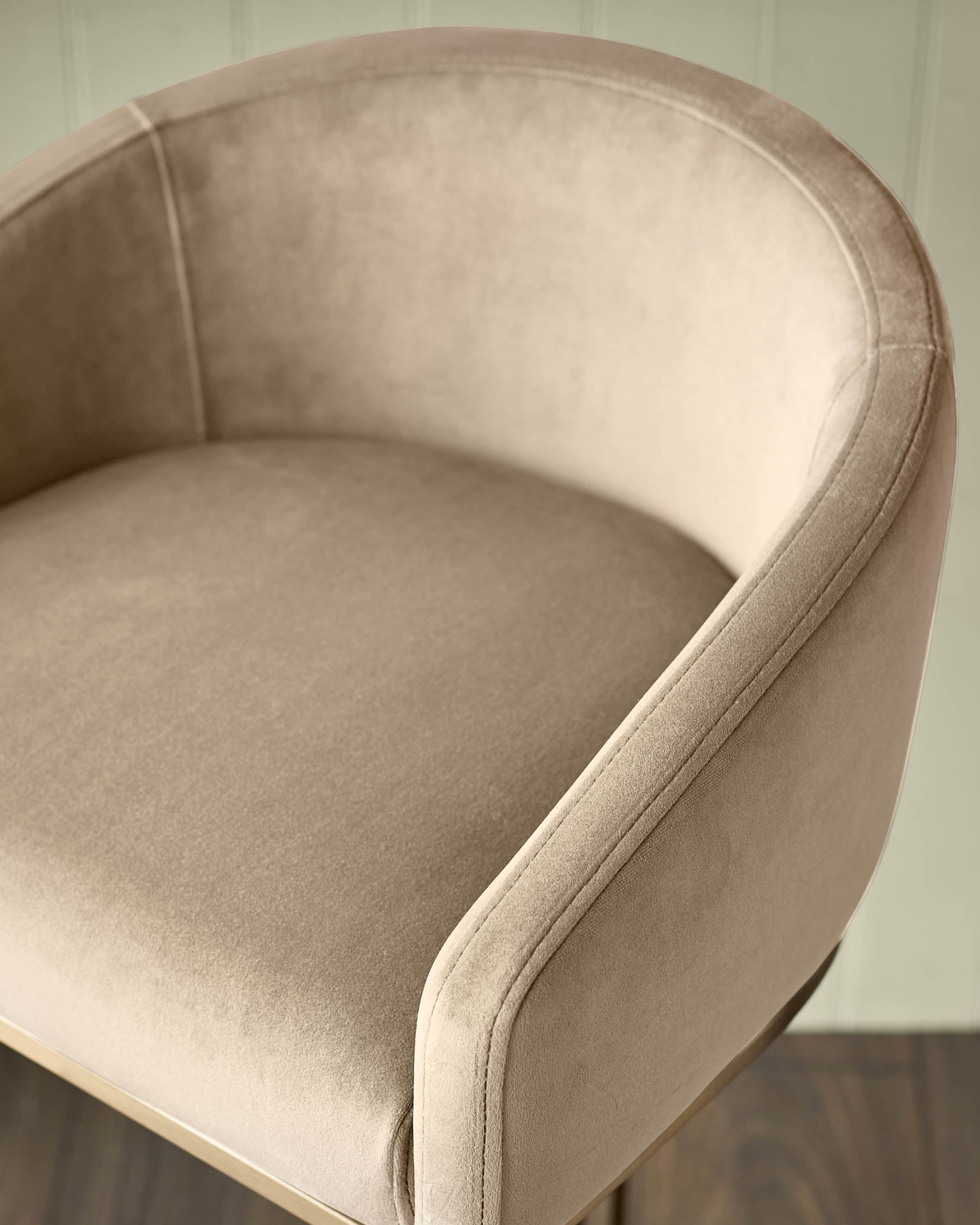 Dakota Champagne Velvet & Brass Bar stool
