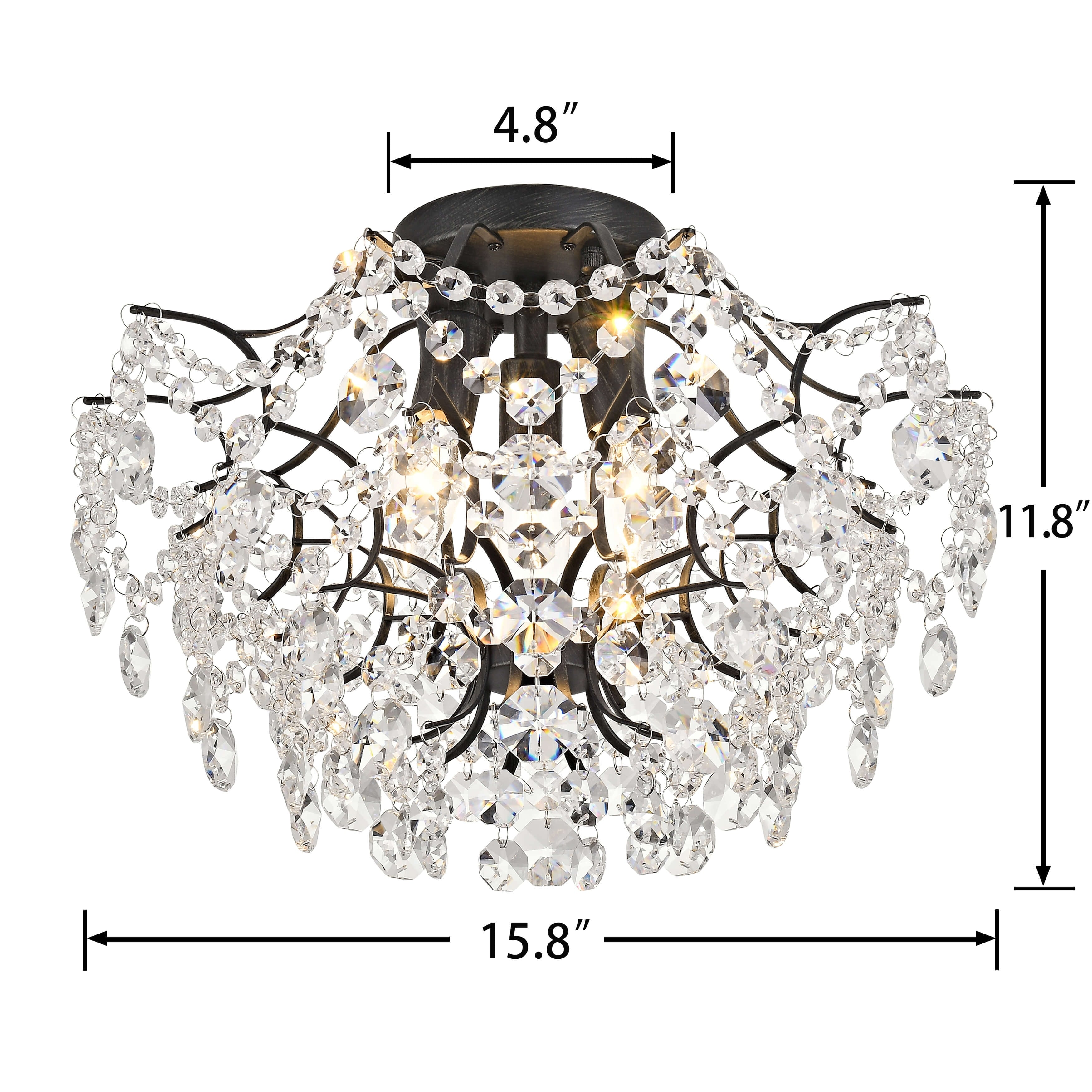 Dalia Elegant Indoor 3-light Crystal Flush Mount