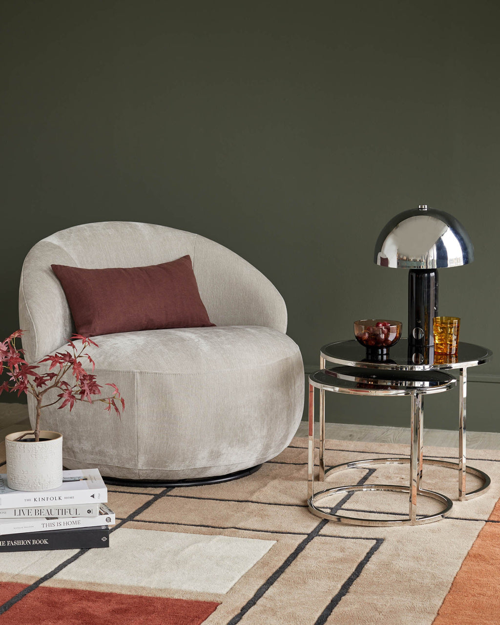 Thea Smoked Mirror Nest Of Tables