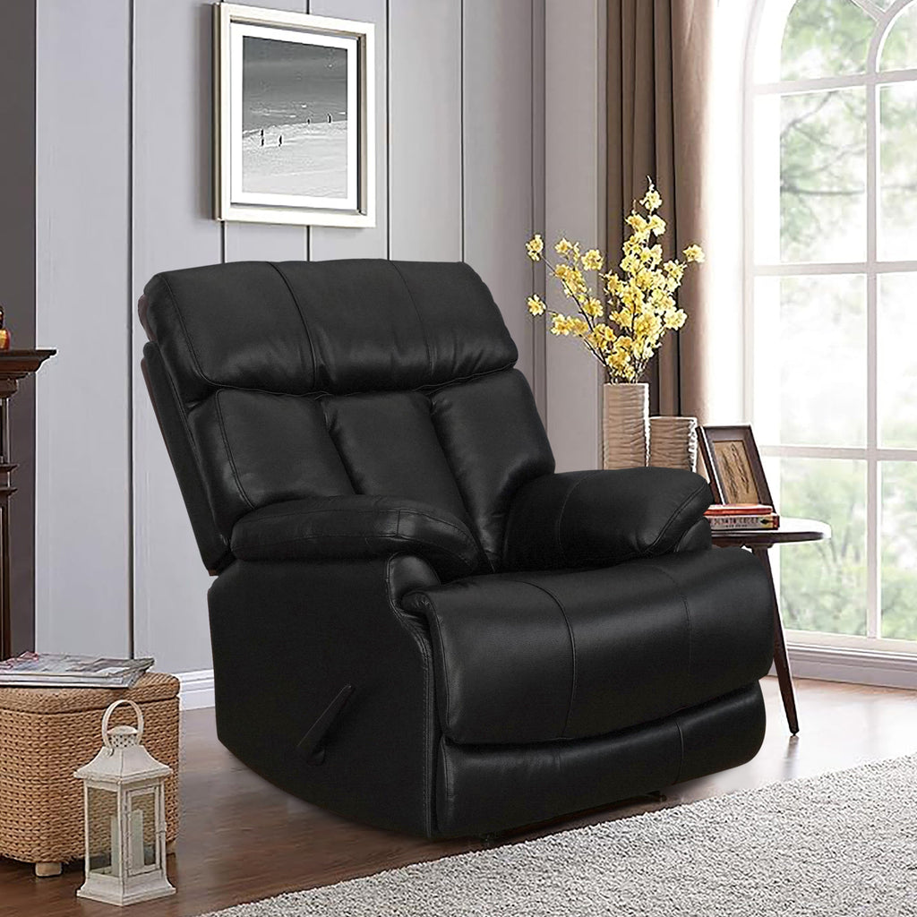 Davin Top Grain Leather Genuine leather Brown Extendable Footrest Manual Recliner