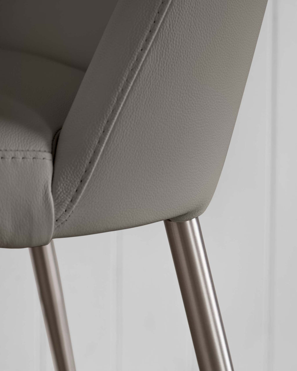 Deco Dark Grey Leather Dining Chair