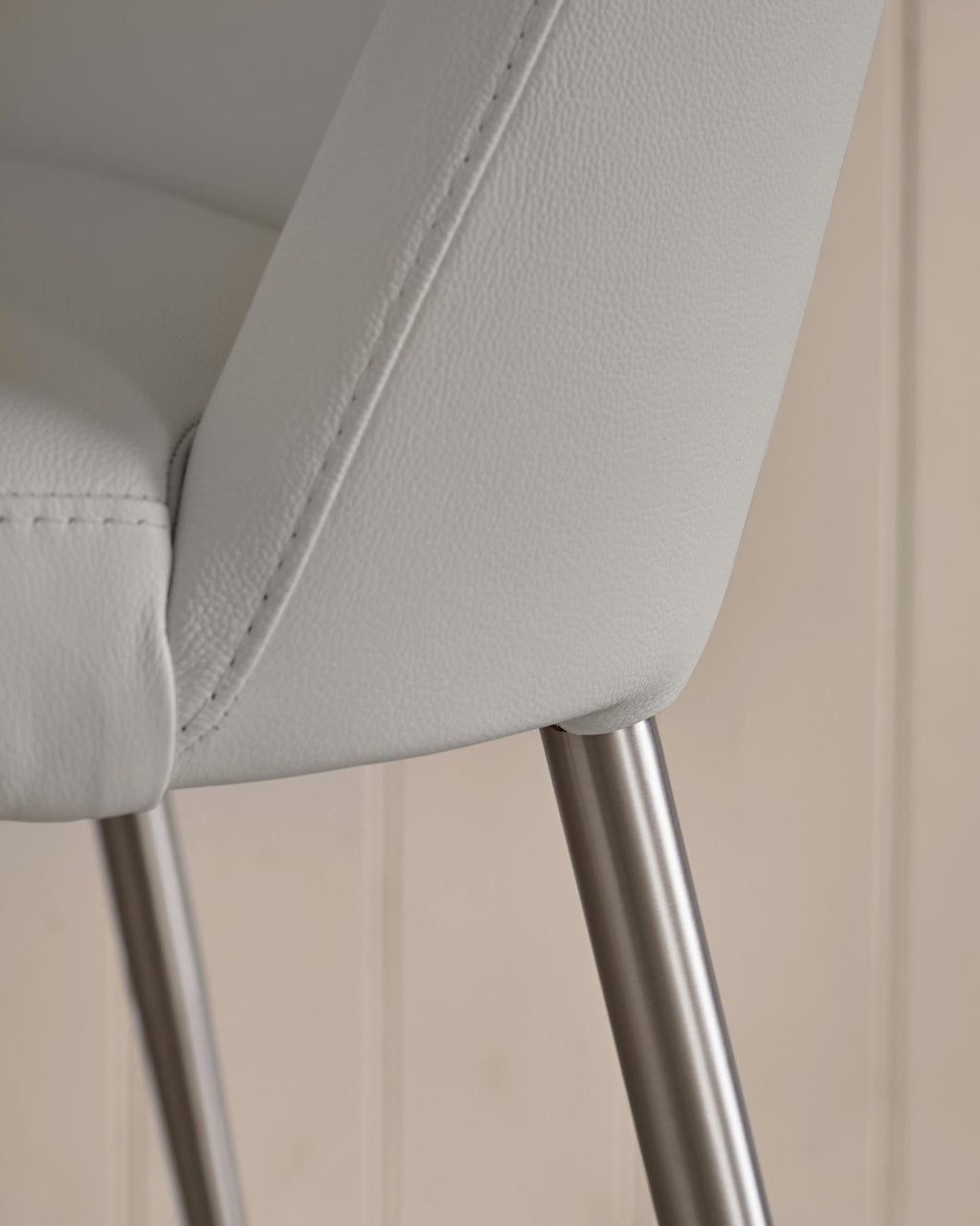 Deco Light Grey Leather Dining Chair