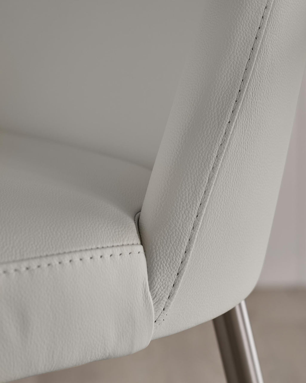 Deco Light Grey Leather Dining Chair