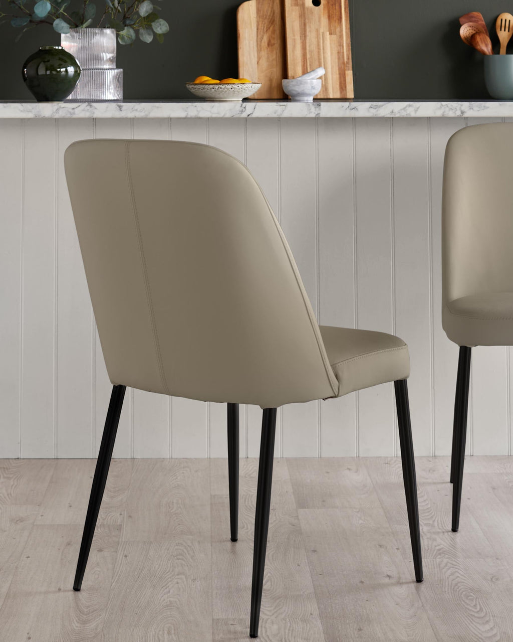 Deco natural leather dining chair