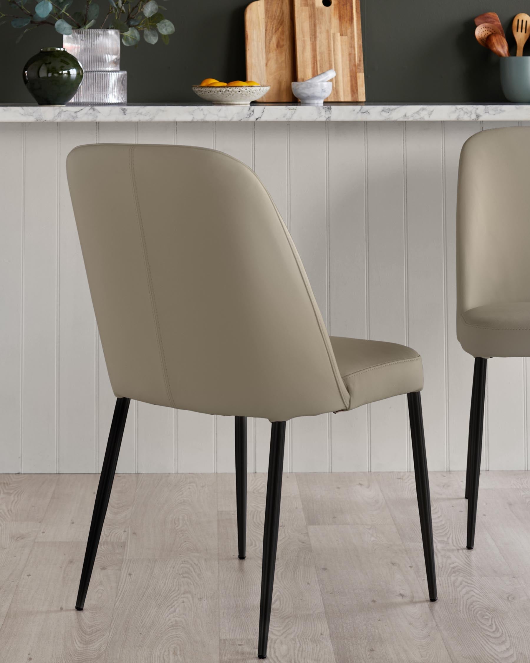 Deco natural leather dining chair