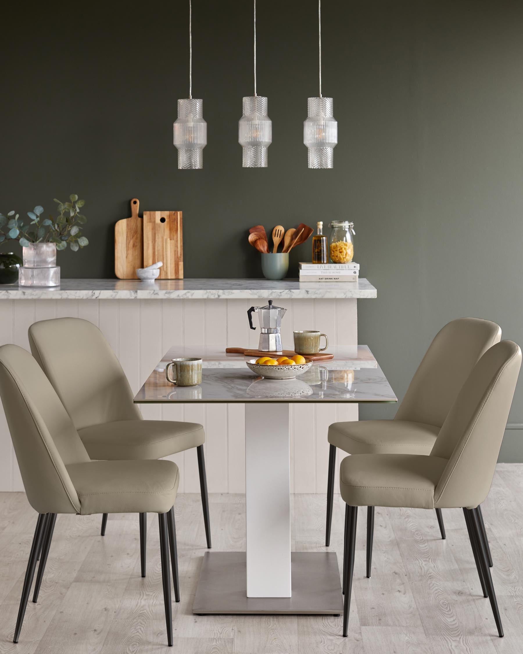 Deco natural leather dining chair