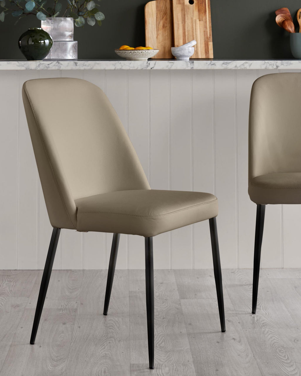 Deco natural leather dining chair