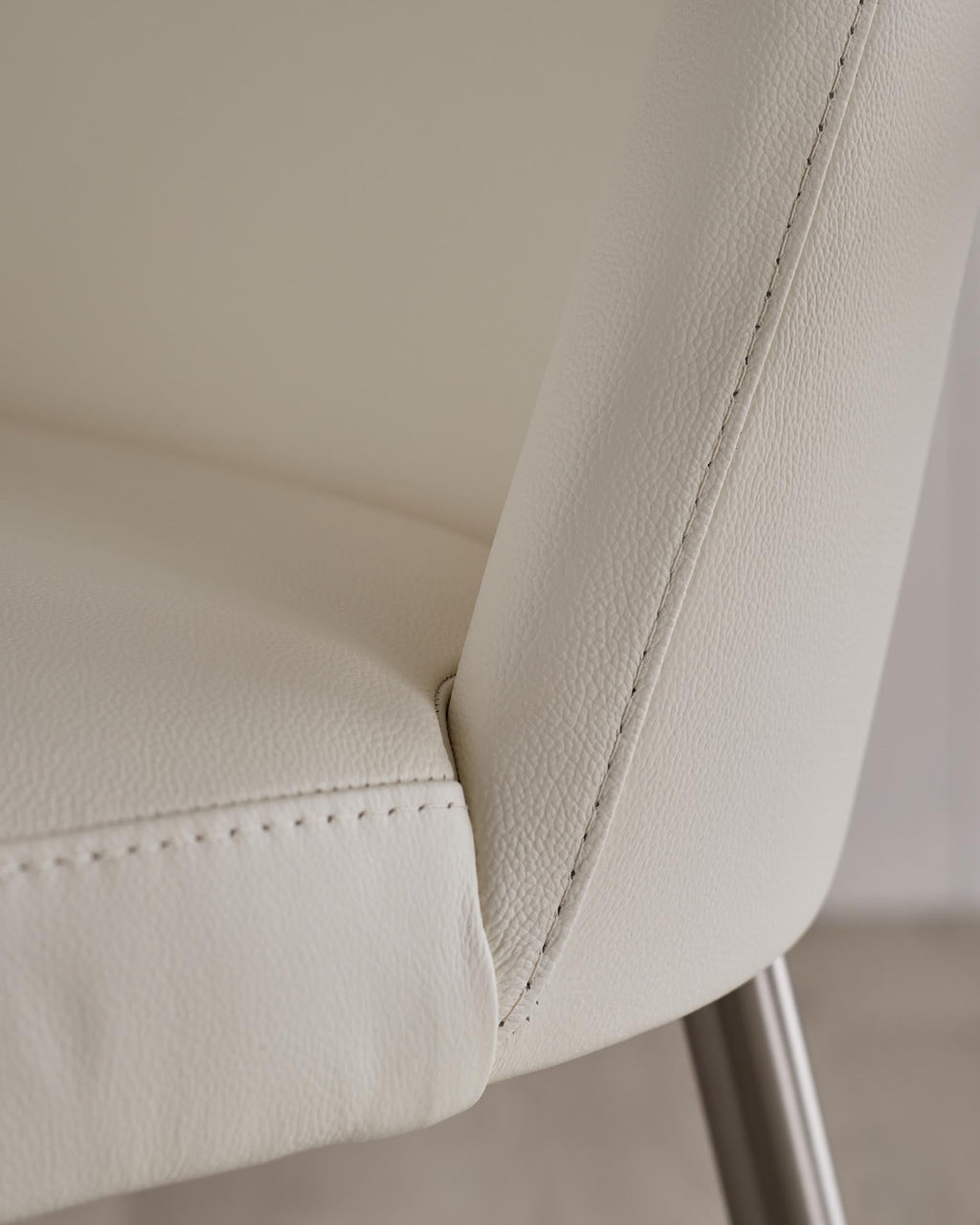Deco White Leather Dining Chair
