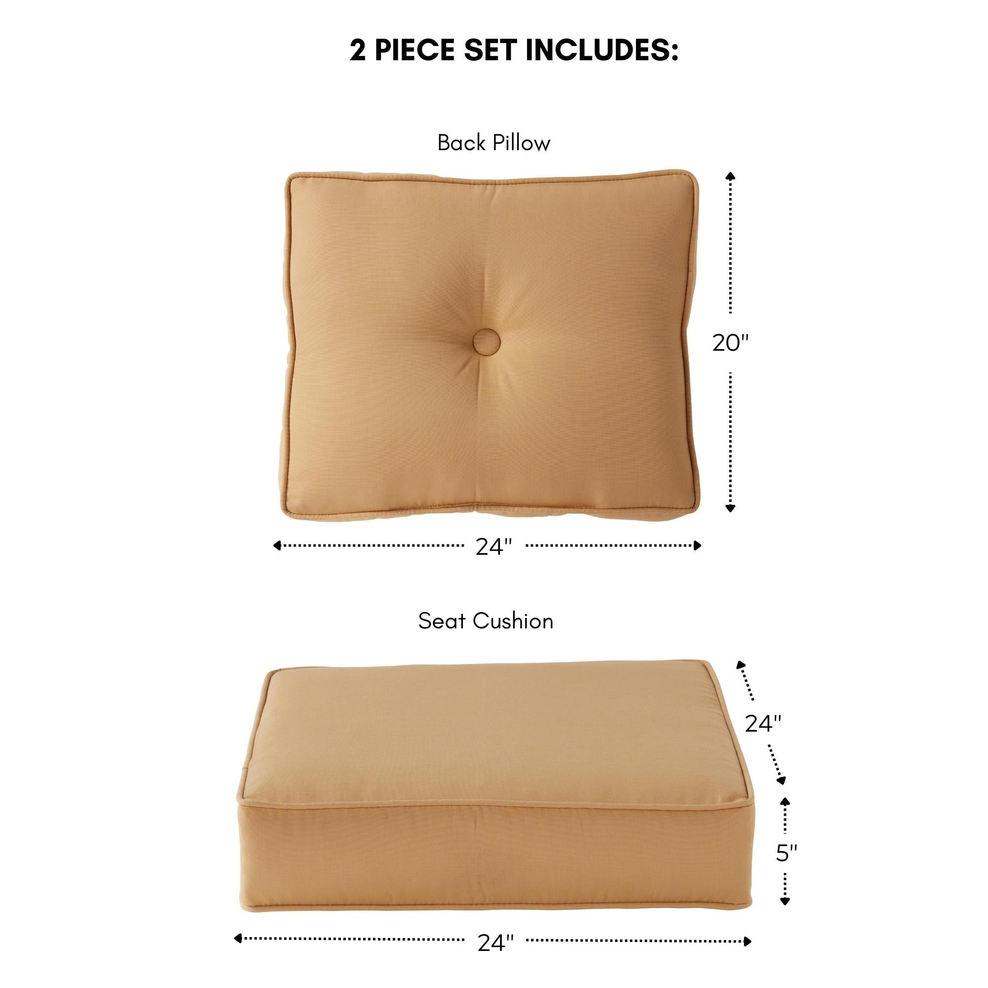 Sunbrella 2-Piece Premium Deep Seat Outdoor Cushion Set