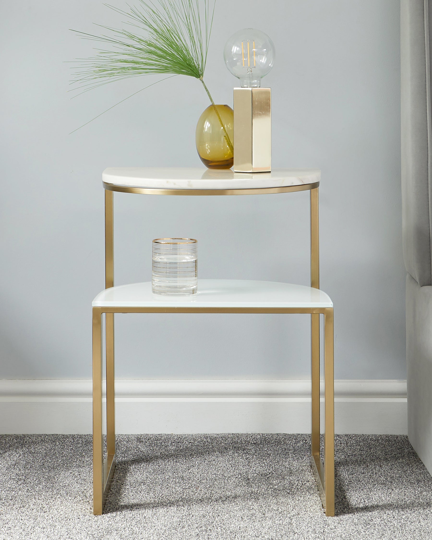 Demi white marble side table