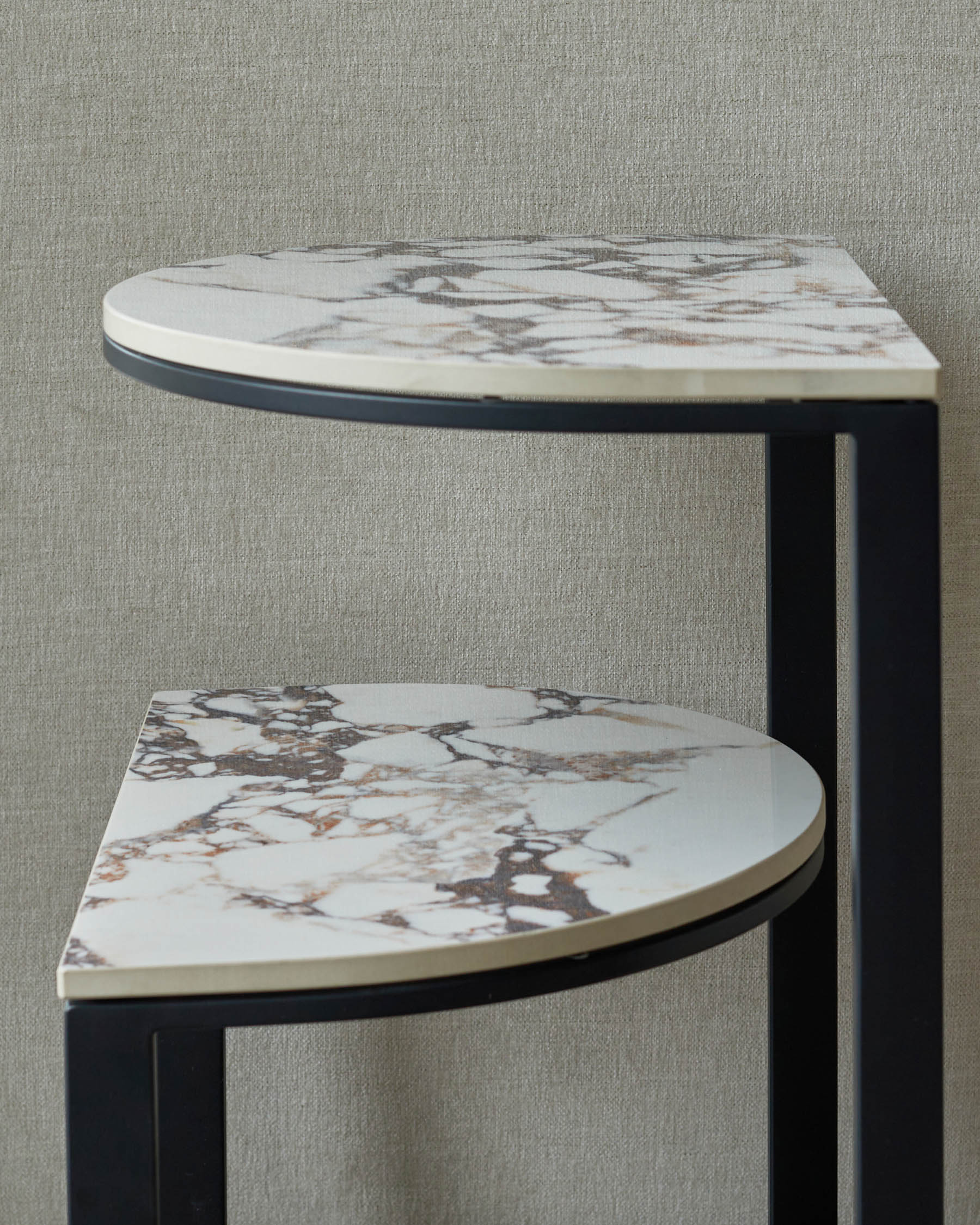 Demi white calacatta ceramic side table