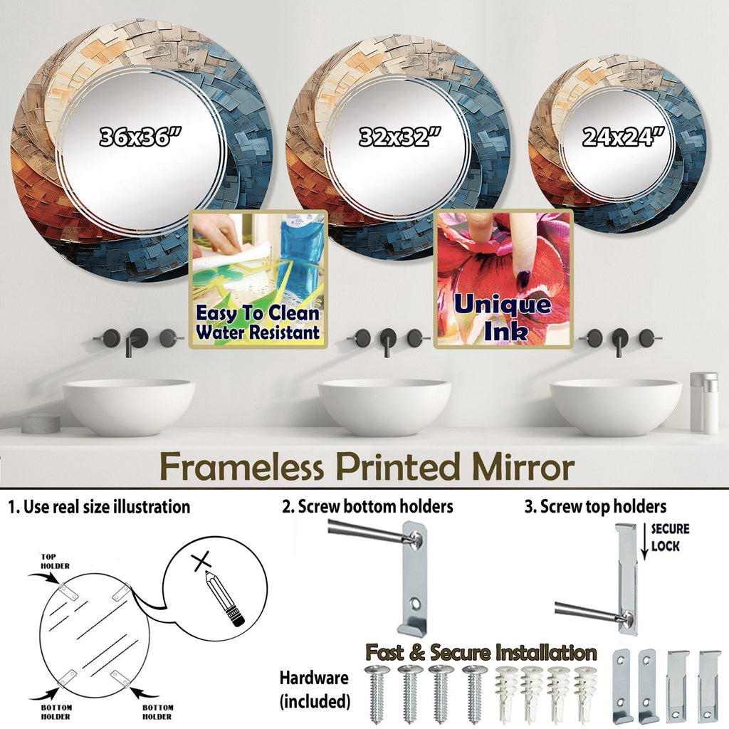 Designart Collaged Spiral Abstract Modern Wall Mirror