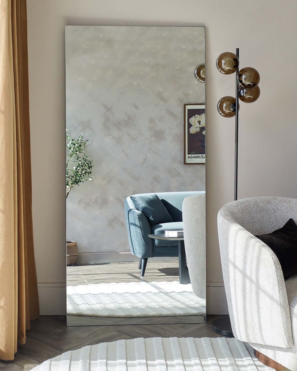 Devin Large Full Length Leaner Mirror Black