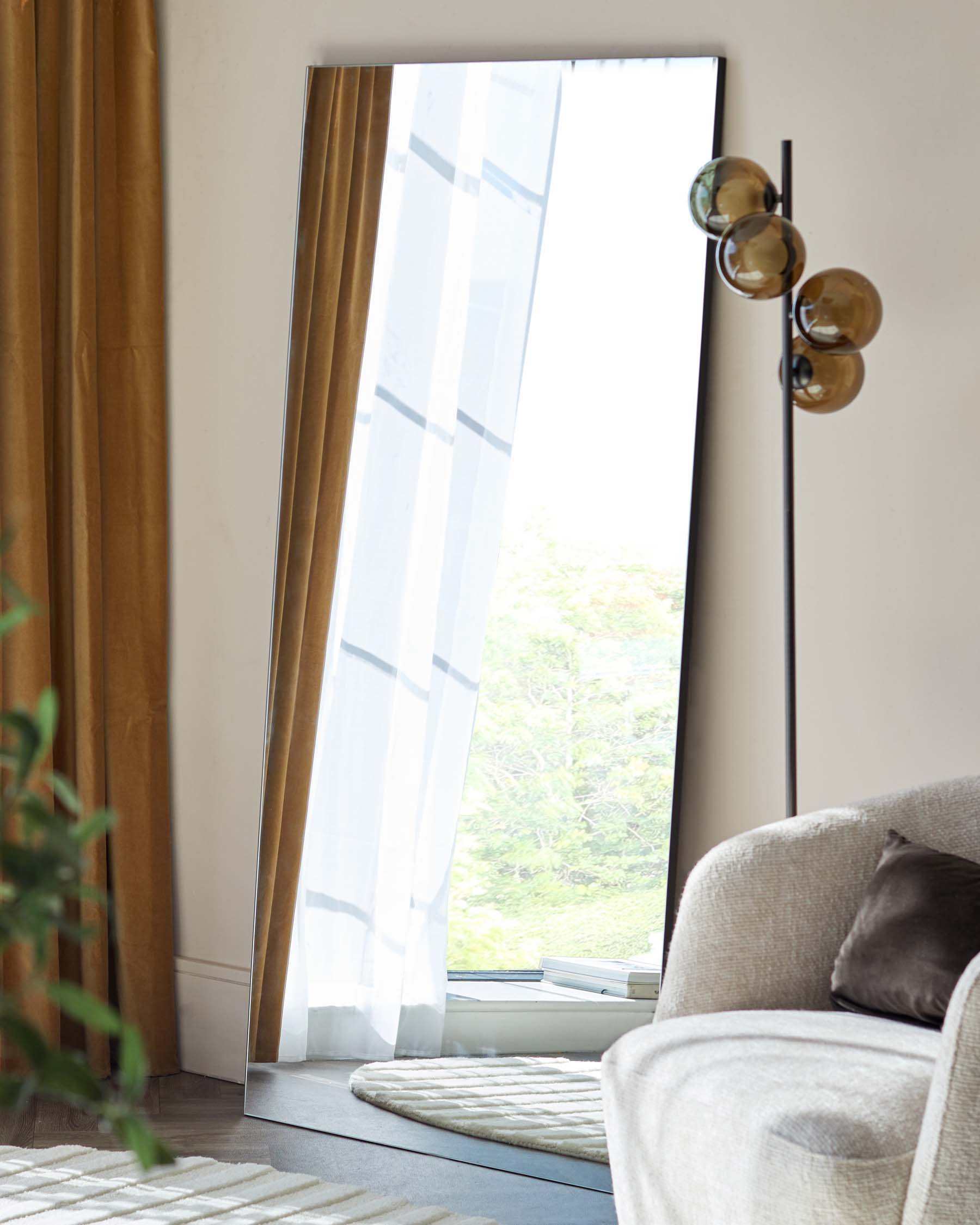 Devin Large Full Length Leaner Mirror Black