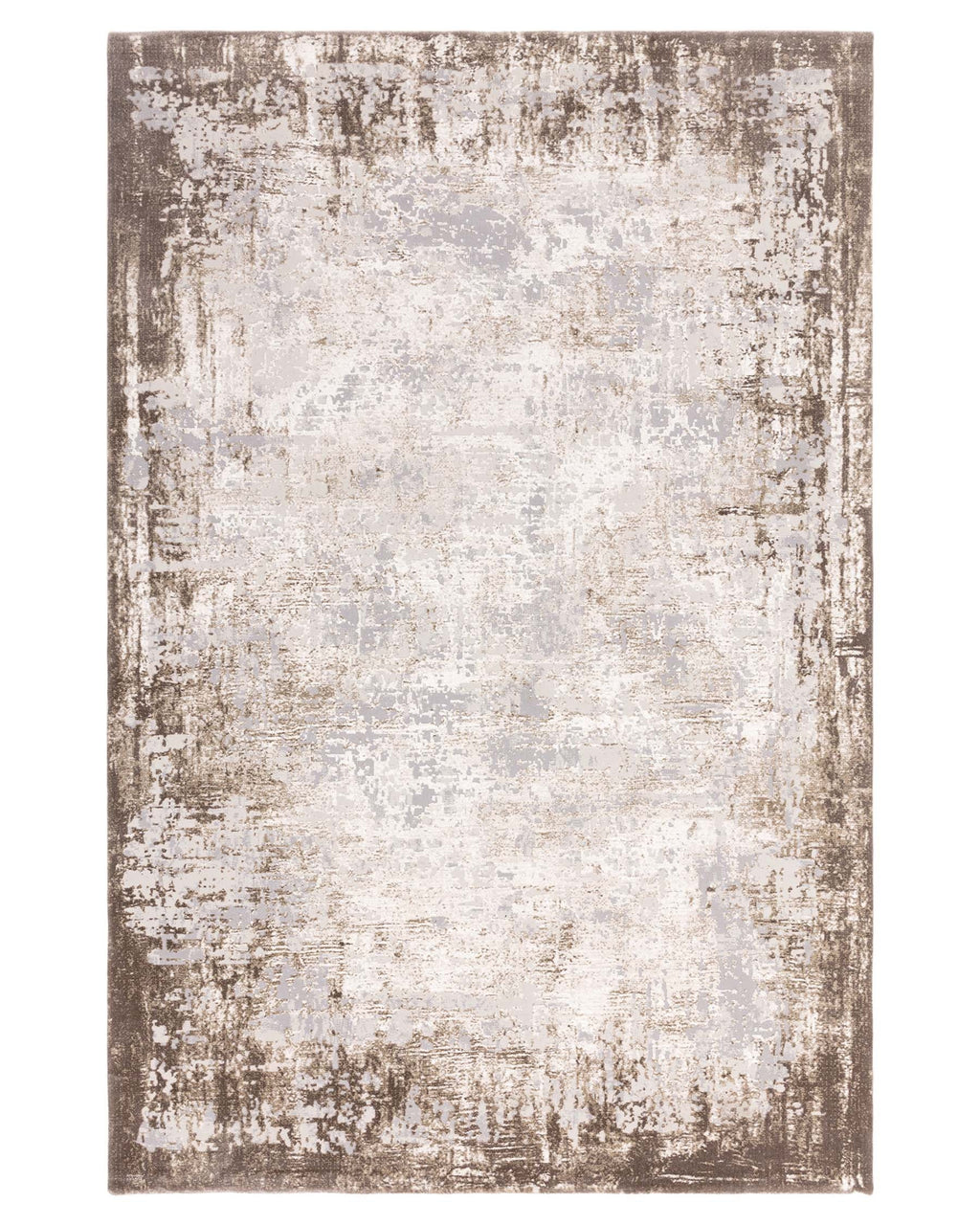 Distressed Border natural textured small rug