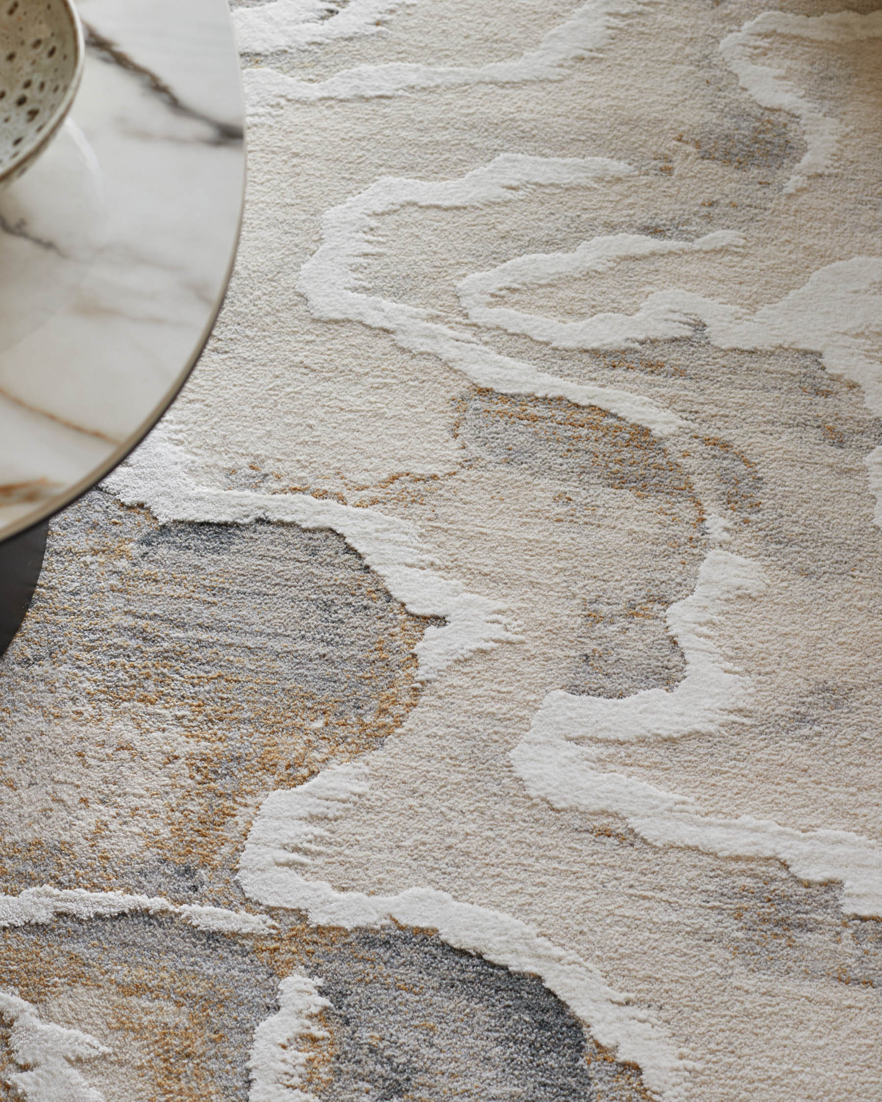 Eden soft silver textured large rug