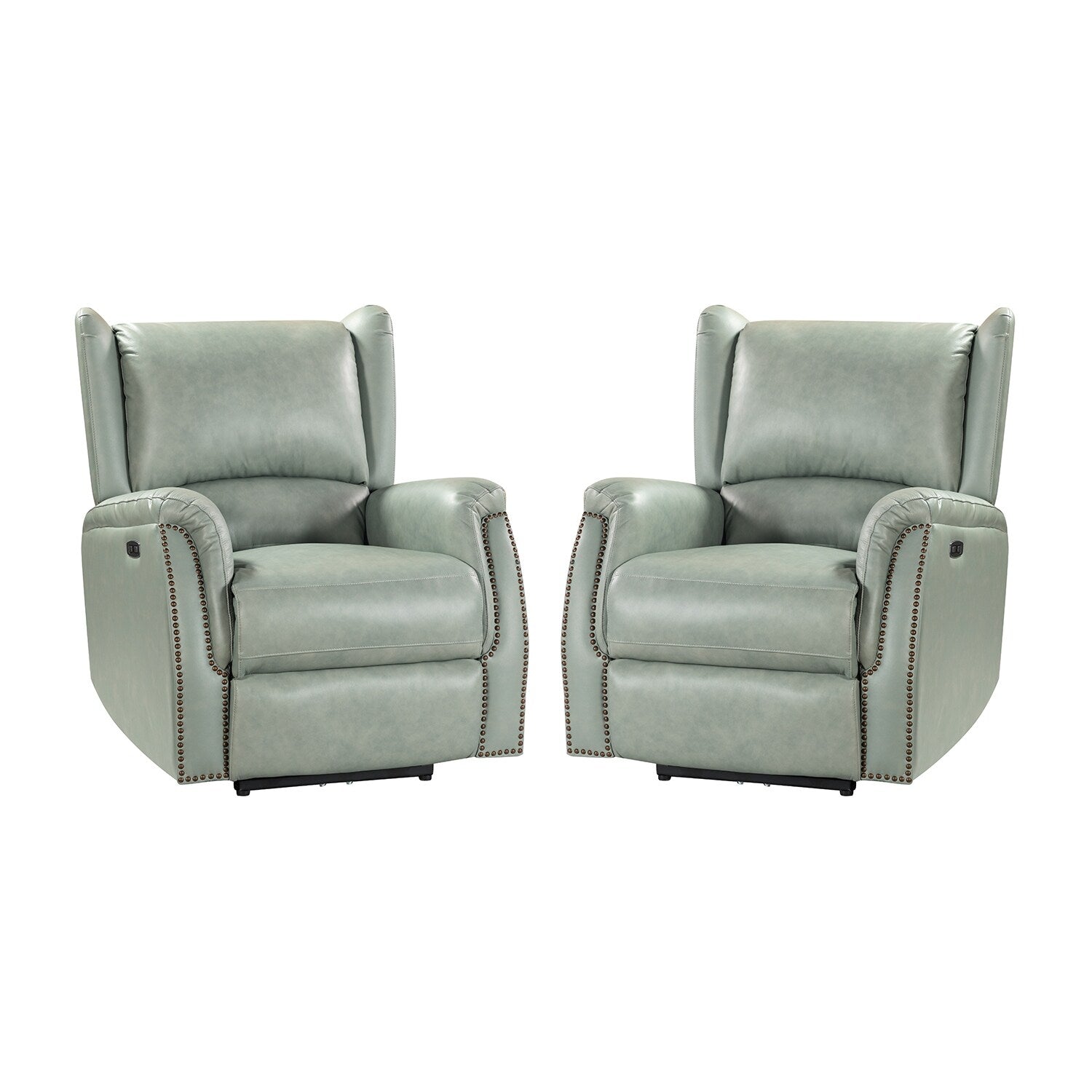 Eduardo Genuine Leather Power Recliner with USB Port Set of 2