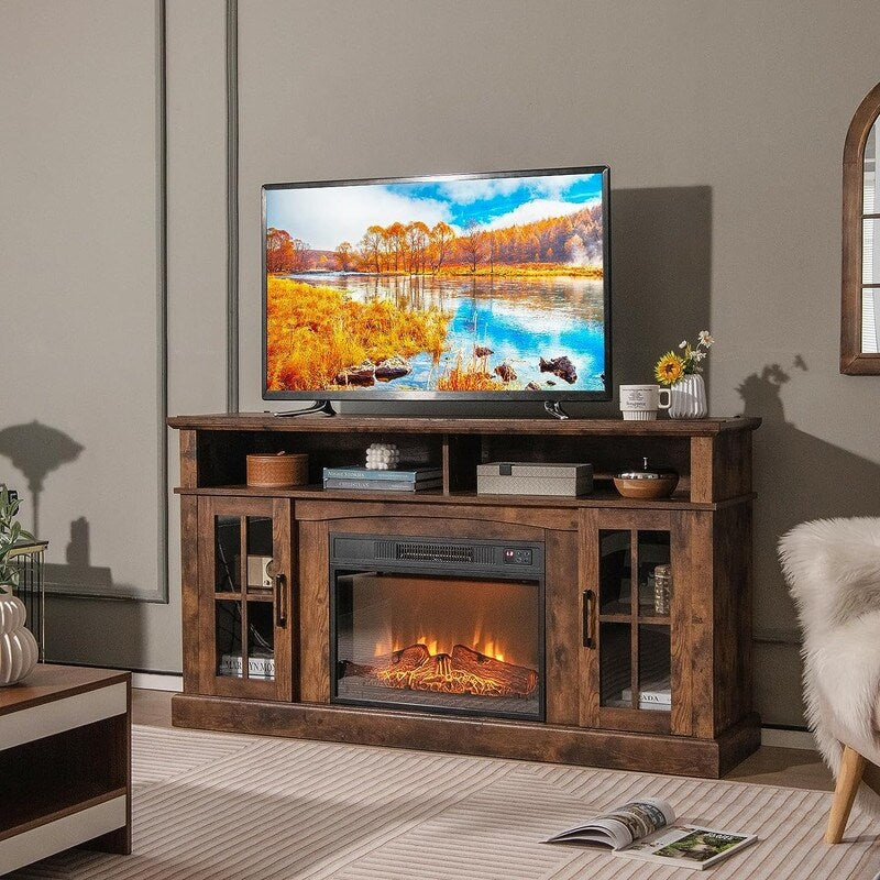 Electric Fireplace Insert with Adjustable Heating, Brightness, Timer and Overheat Protection, 1400W, CSA Listed