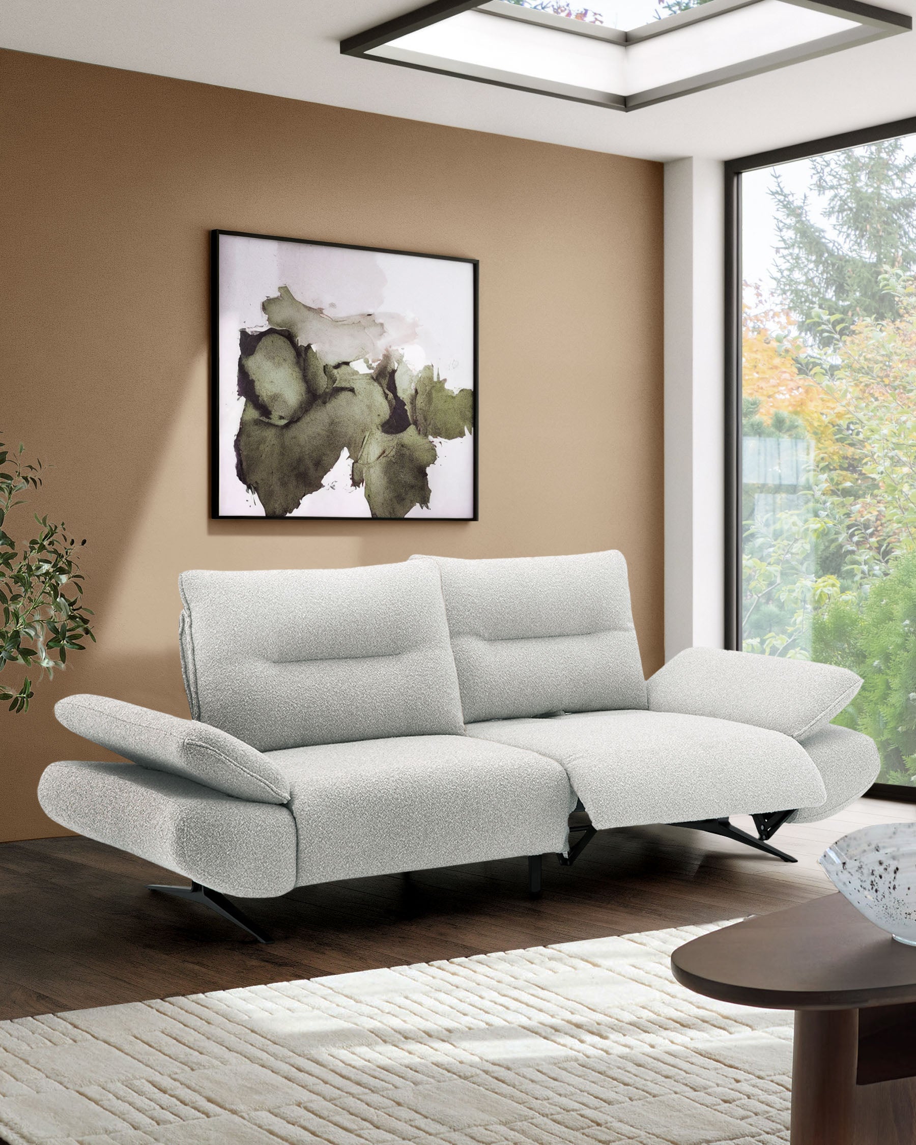 Elio grey fabric 3 seater sofa