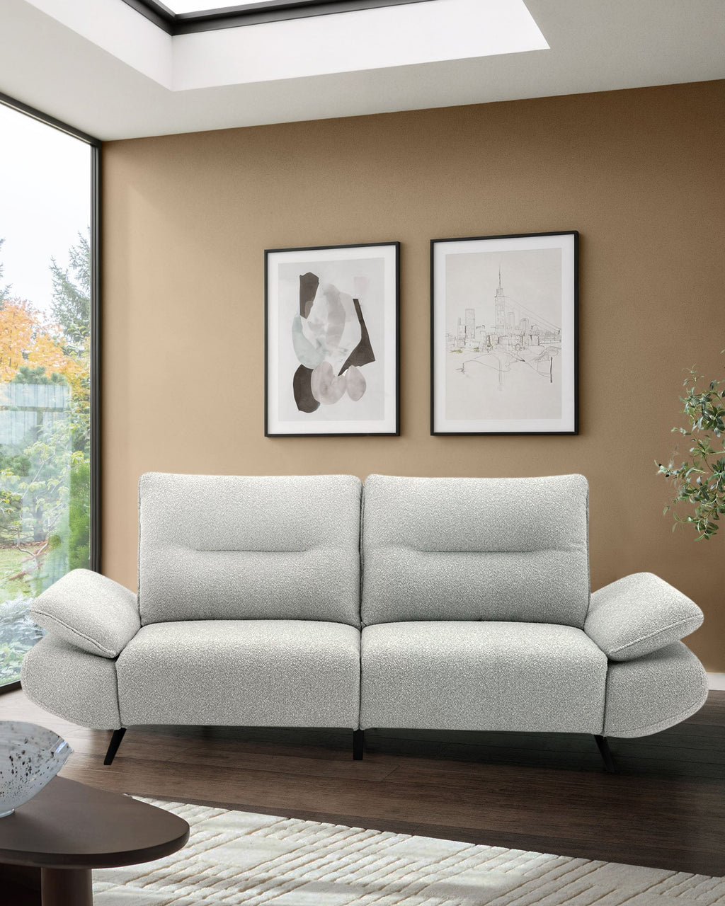 Elio grey fabric 3 seater sofa
