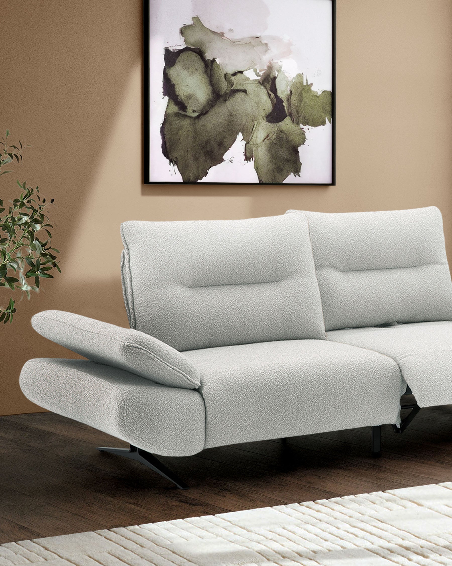 Elio grey fabric 3 seater sofa