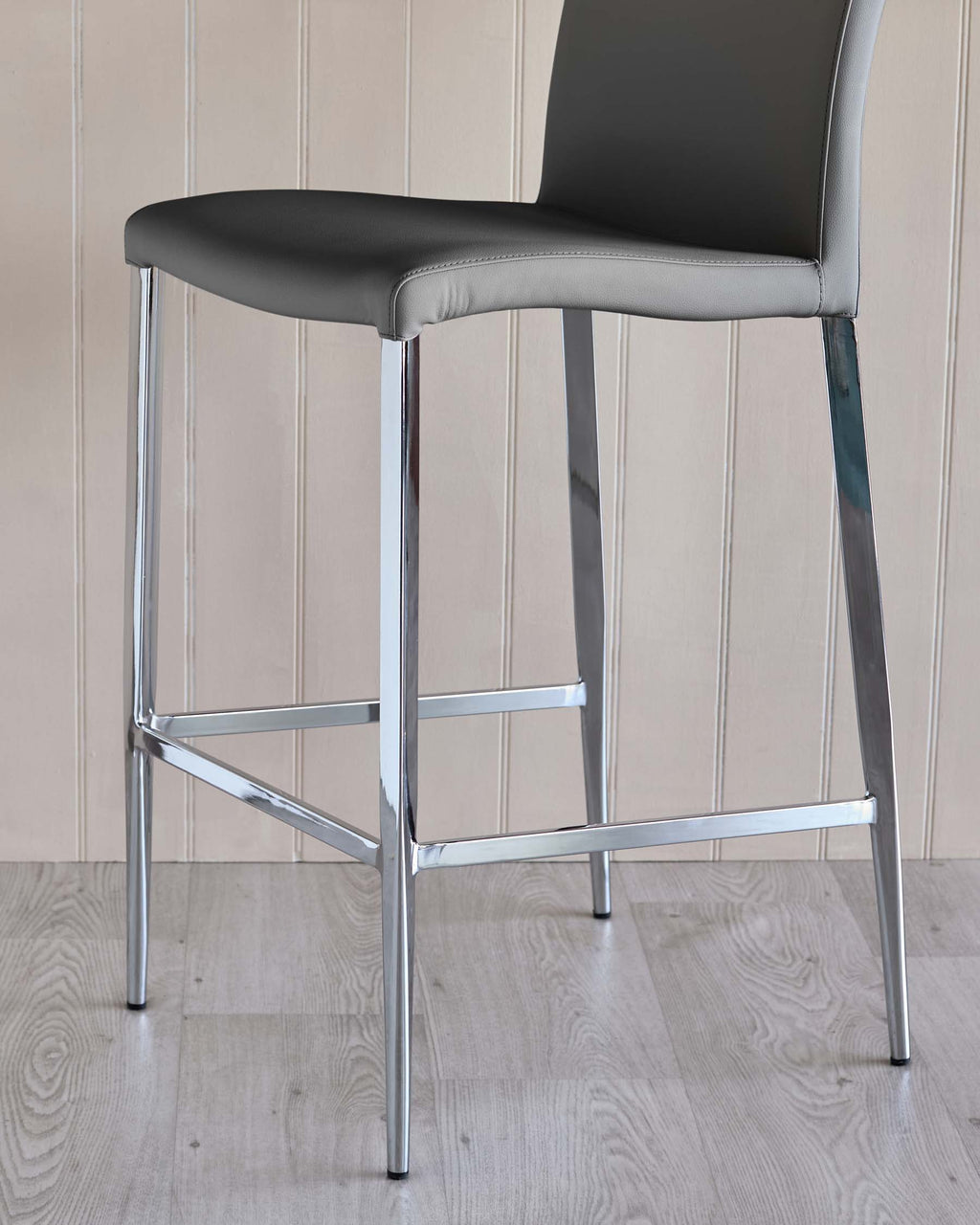 Elise Dark Grey Faux Leather Bar Stool
