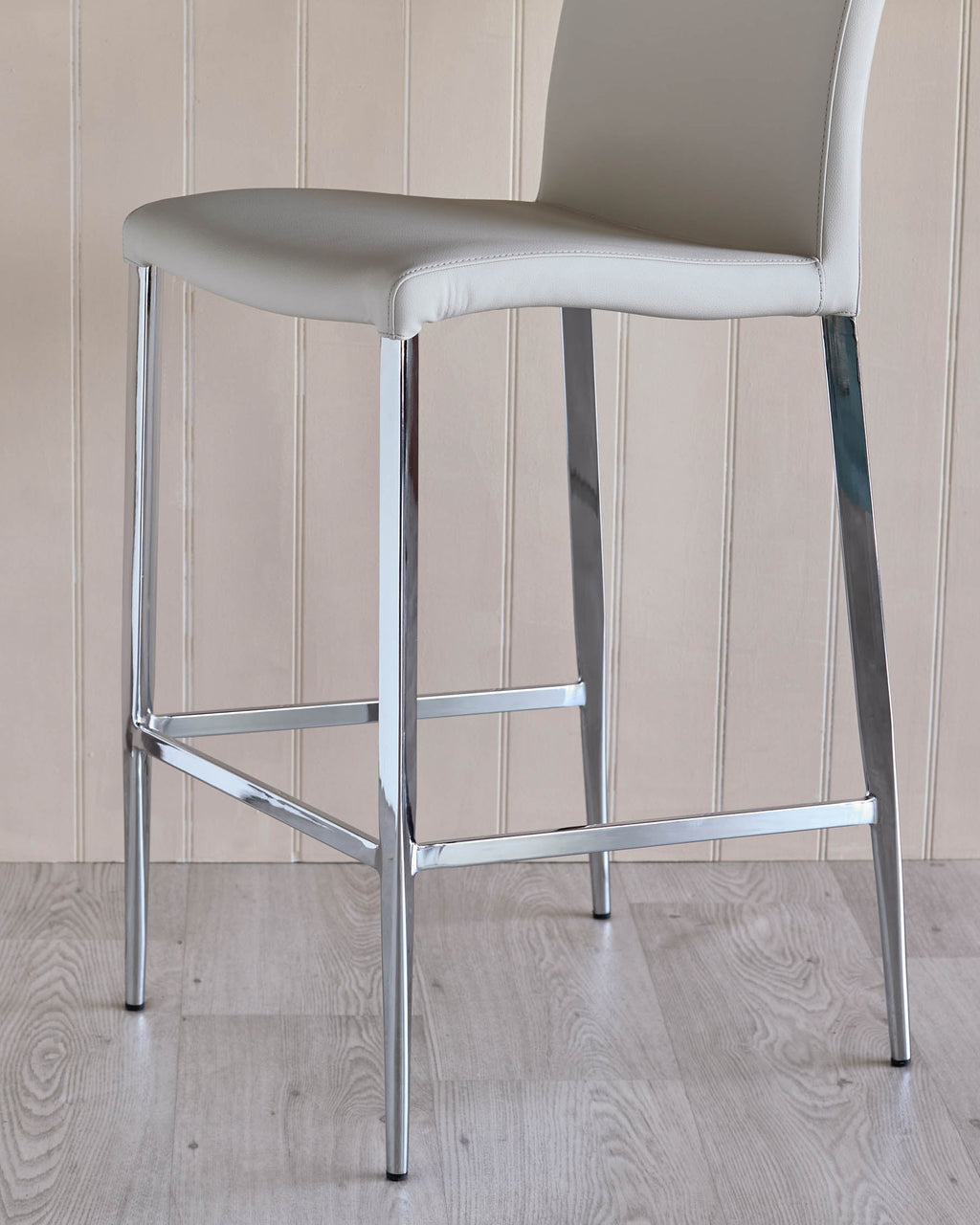 Elise Light Grey Faux Leather Bar Stool