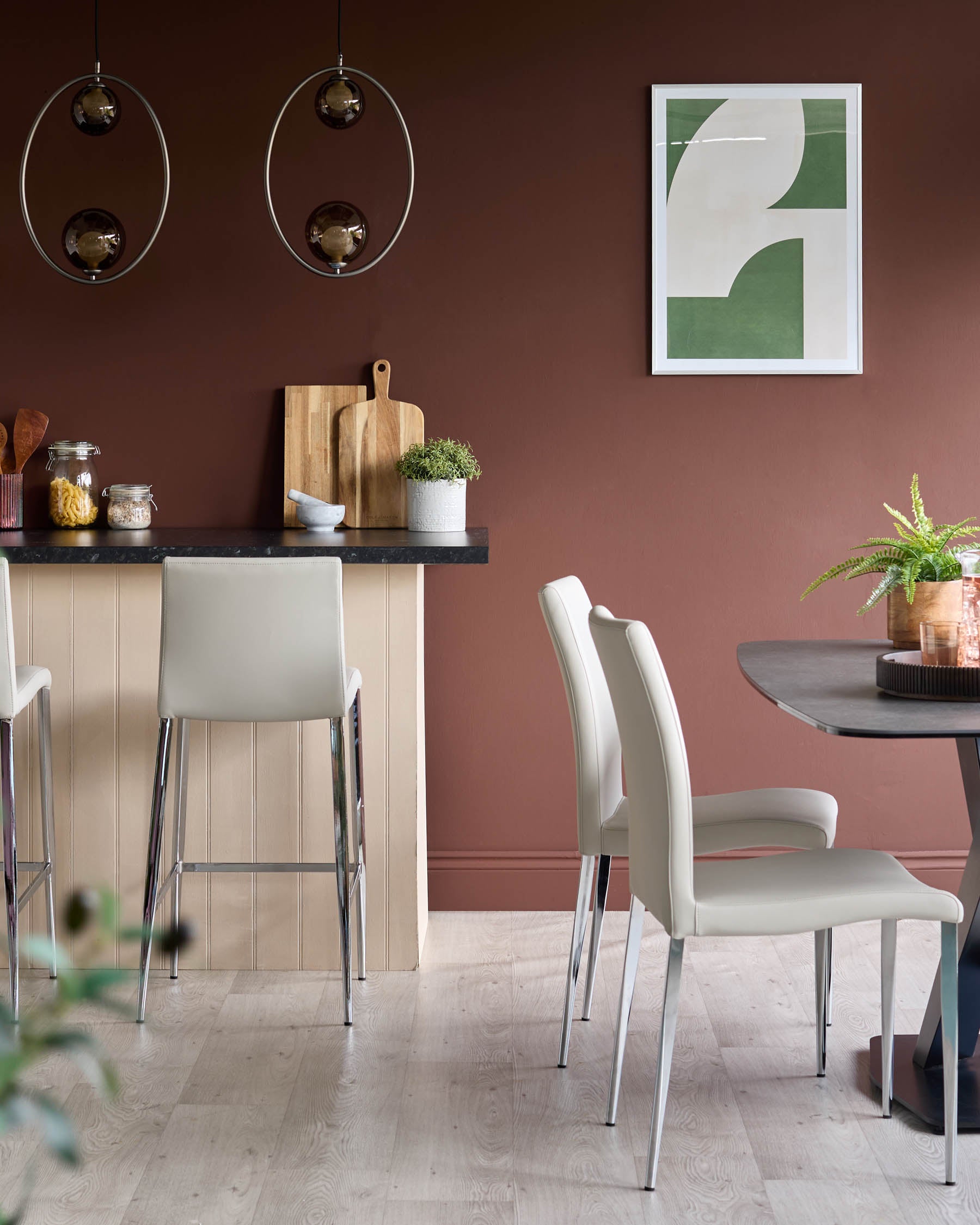 Elise Light Grey Faux Leather And Chrome Dining Chair