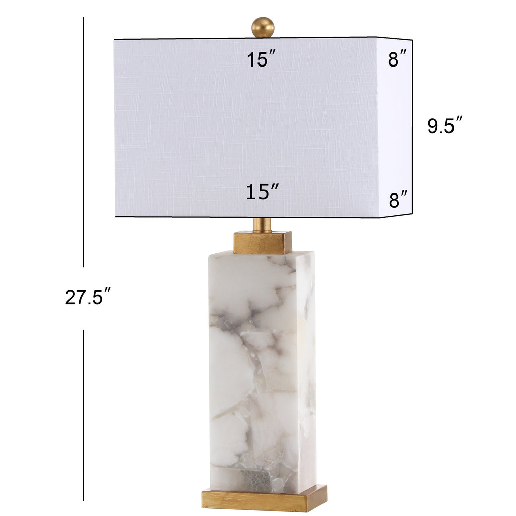 Eloise 27.5 Alabaster LED Table Lamp, White/Gold Leaf by JONATHAN Y