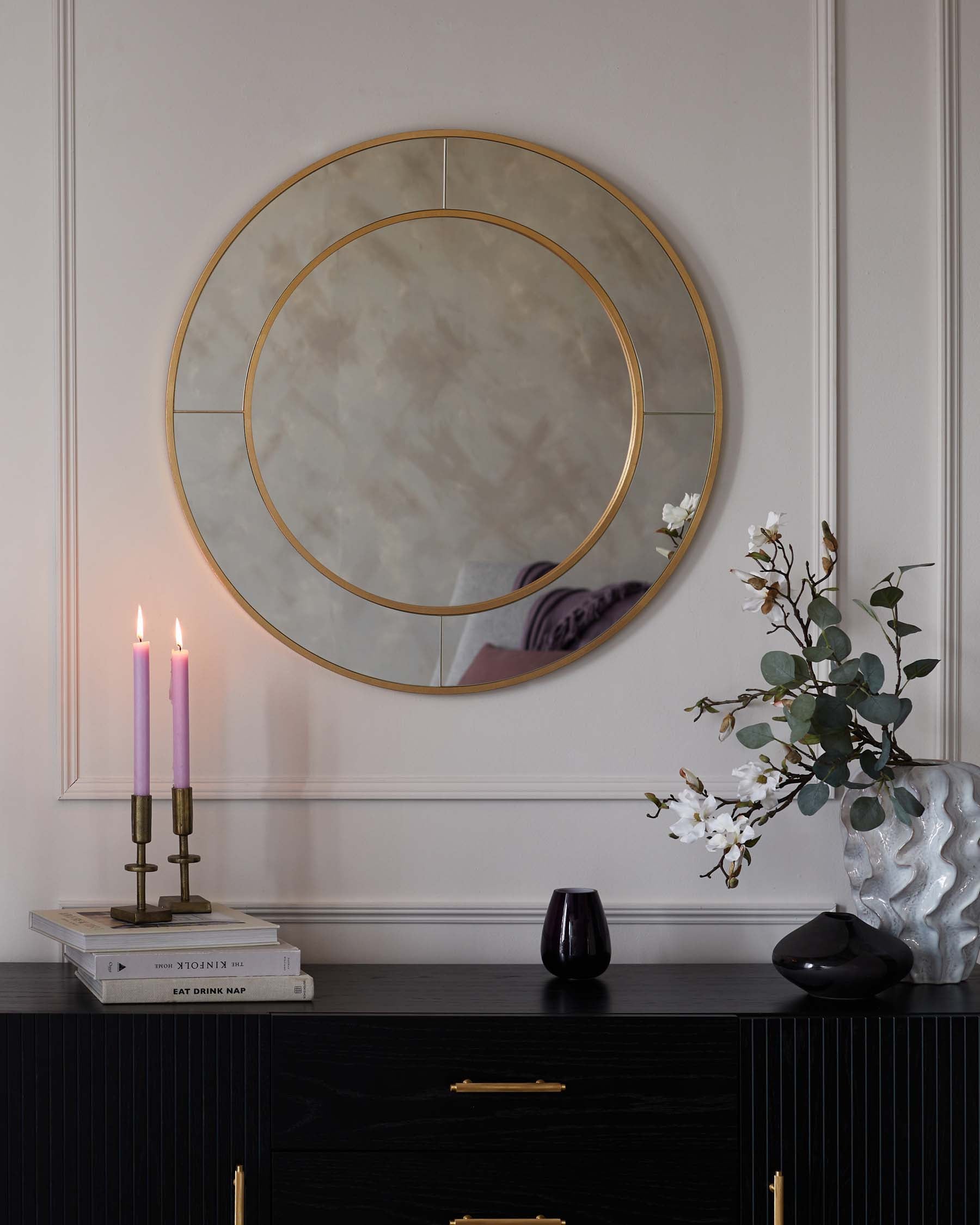 Elton Medium Round Wall Mirror Gold