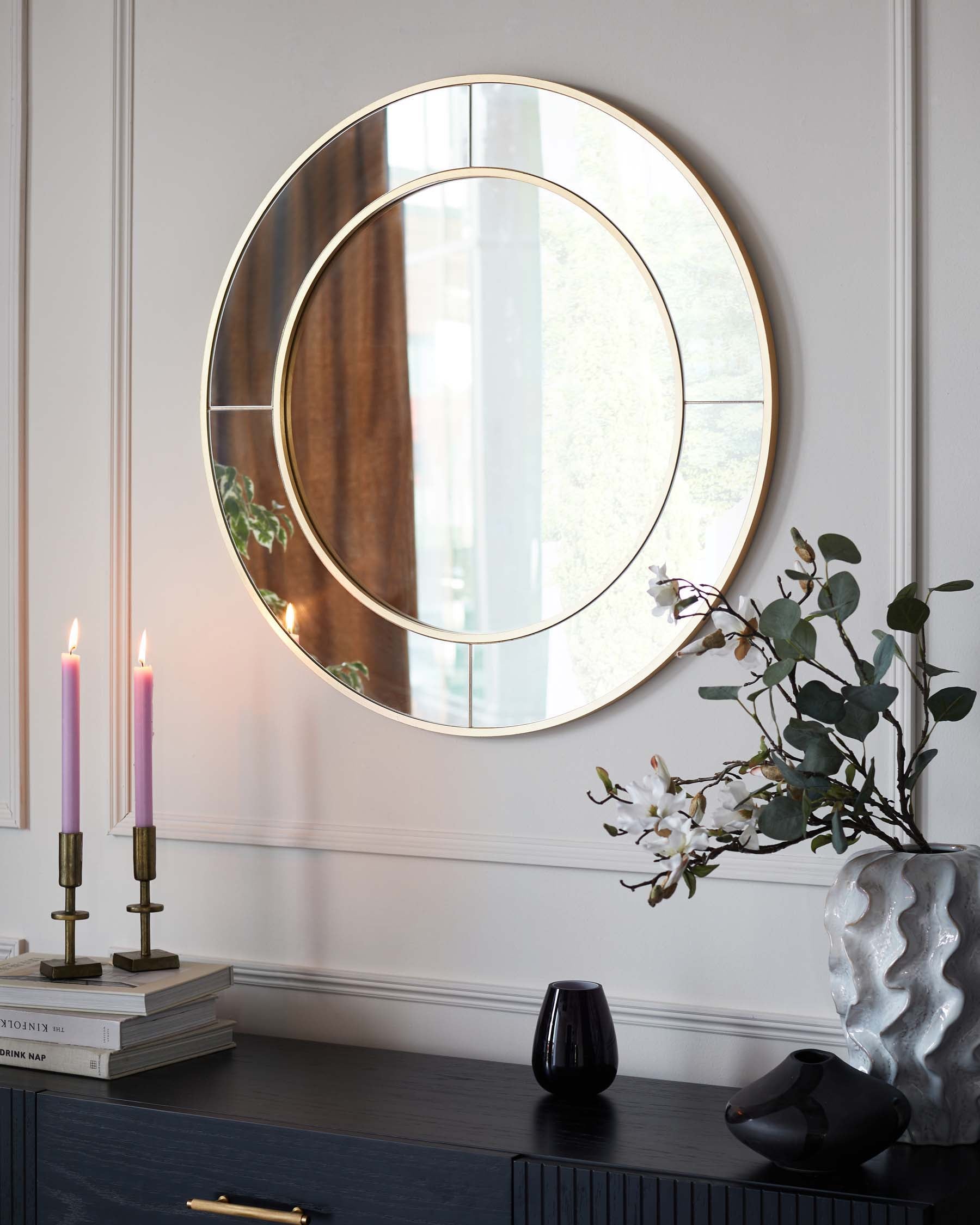 Elton Medium Round Wall Mirror Gold