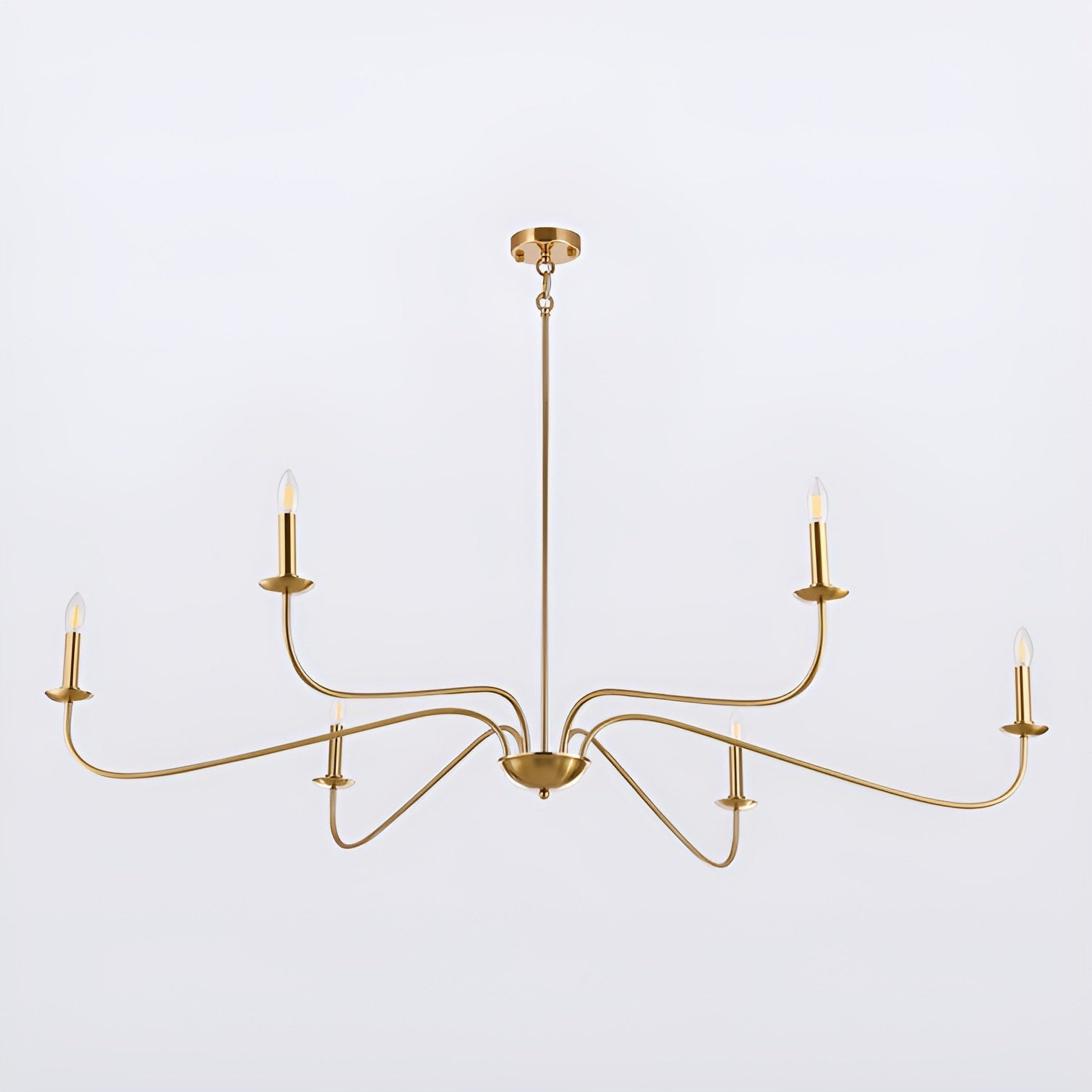 6-Light Classic French Minialist Chandelier with Candle-Style Lighting