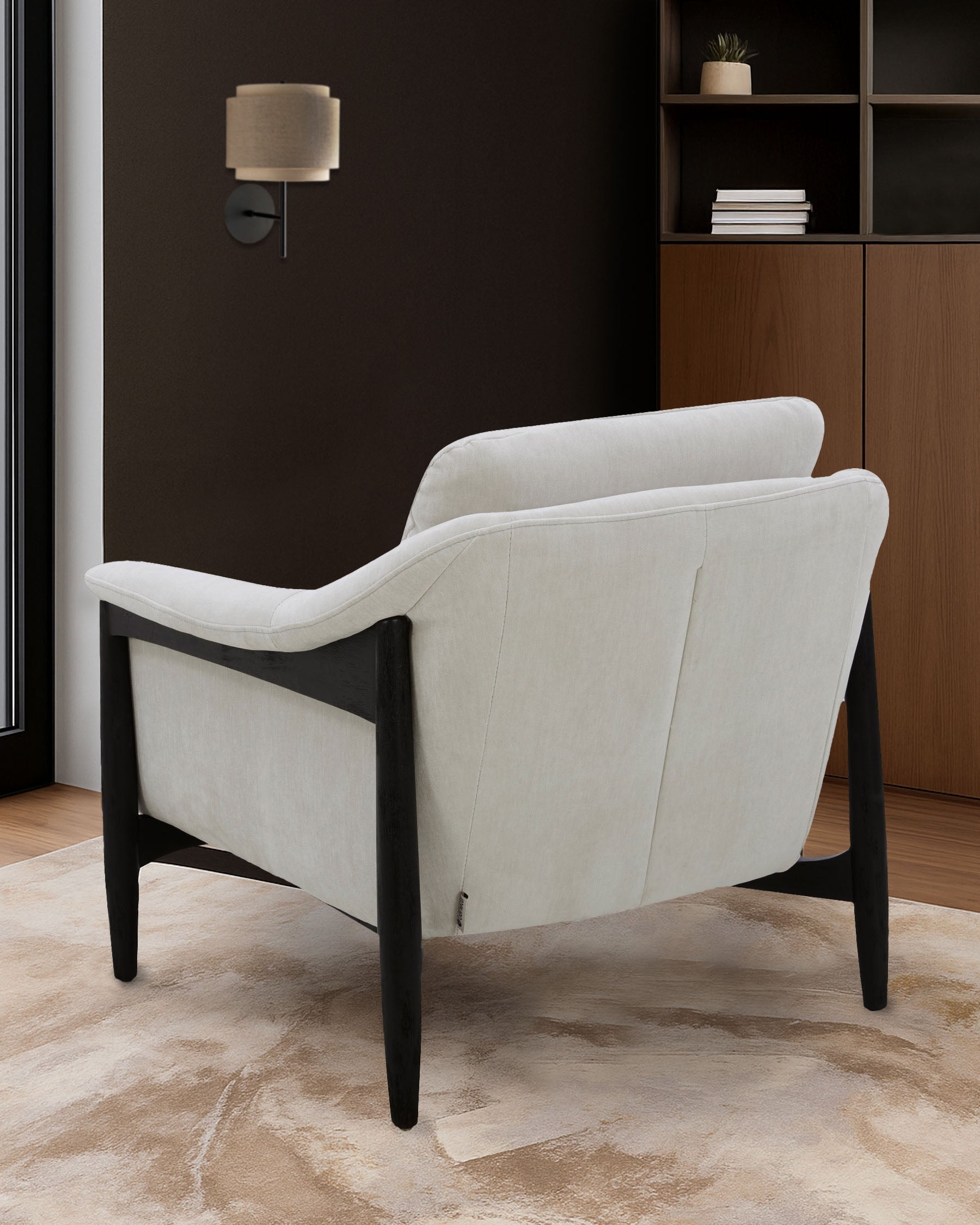 Ember natural grey fabric occasional chair with footstool
