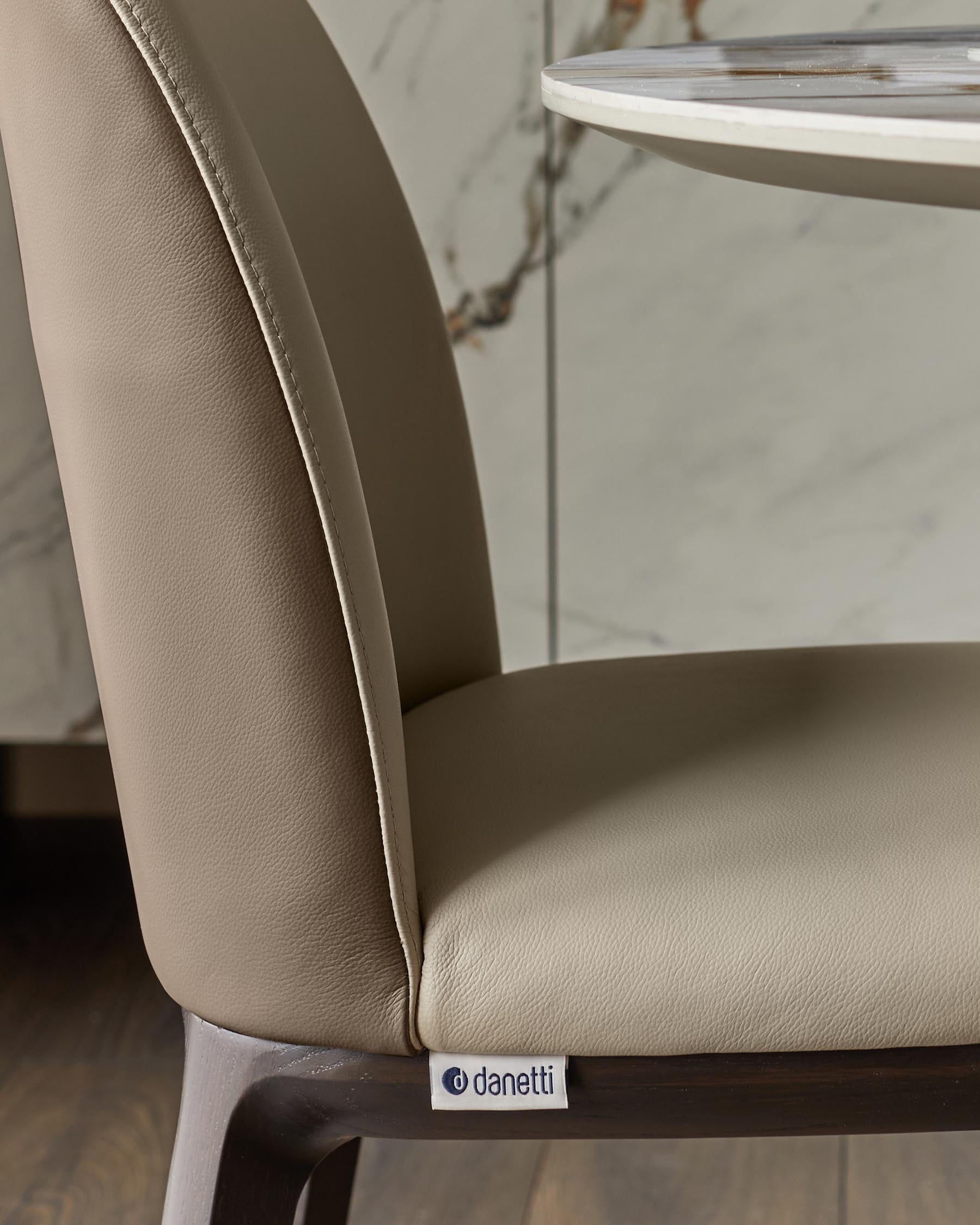 Emerson natural and mocha leather dining chair