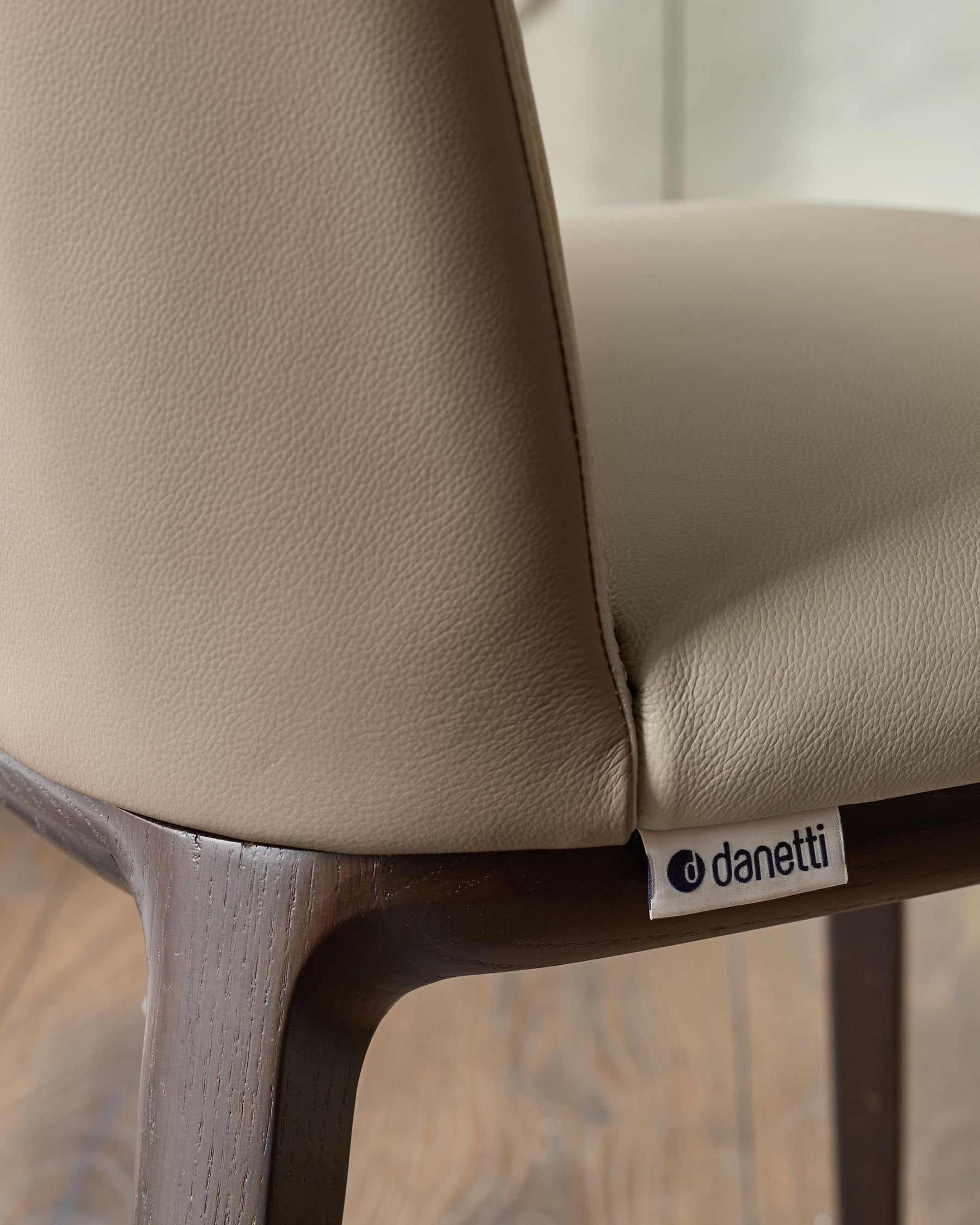 Emerson natural and mocha leather dining chair