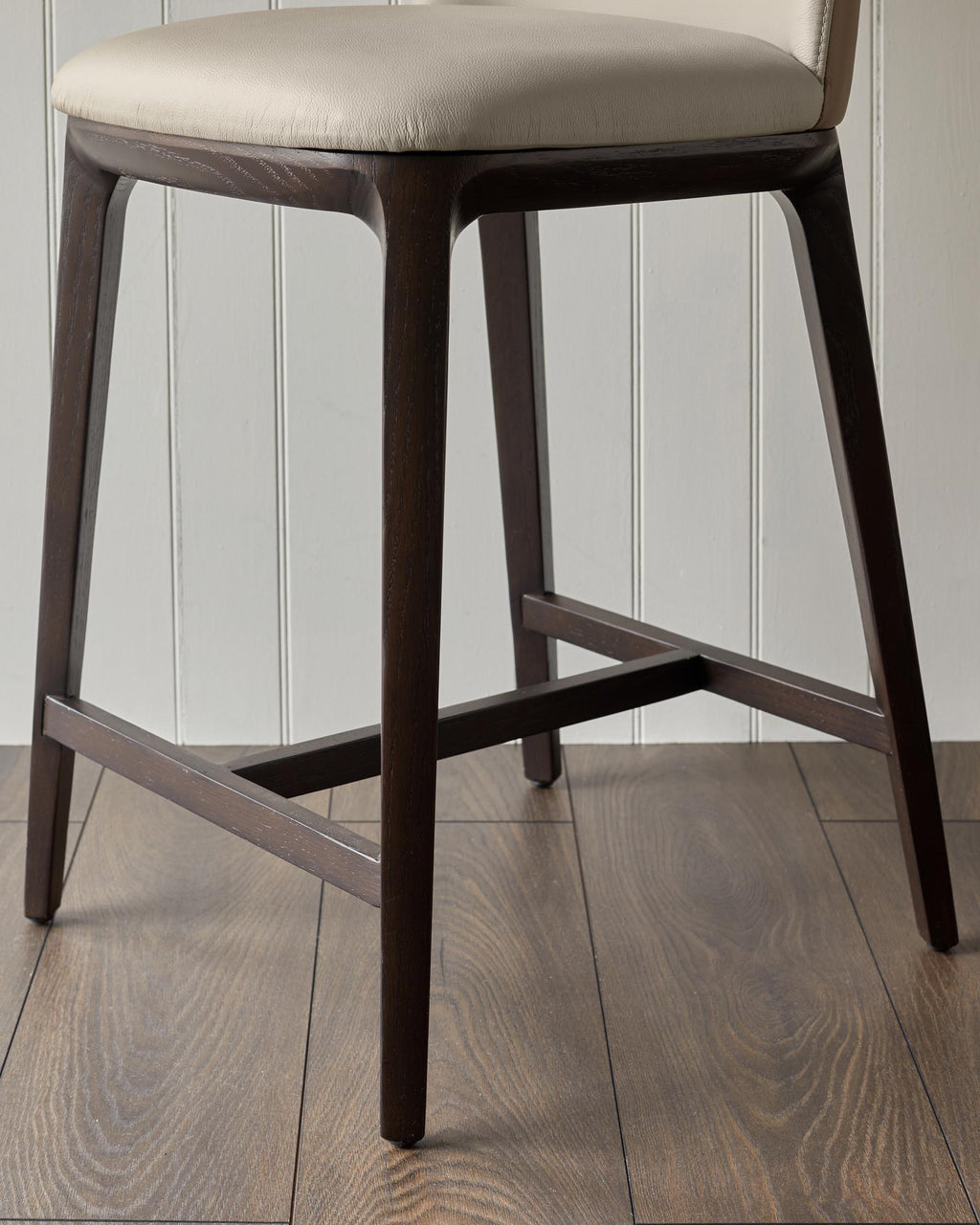 Emerson natural and mocha leather bar stool