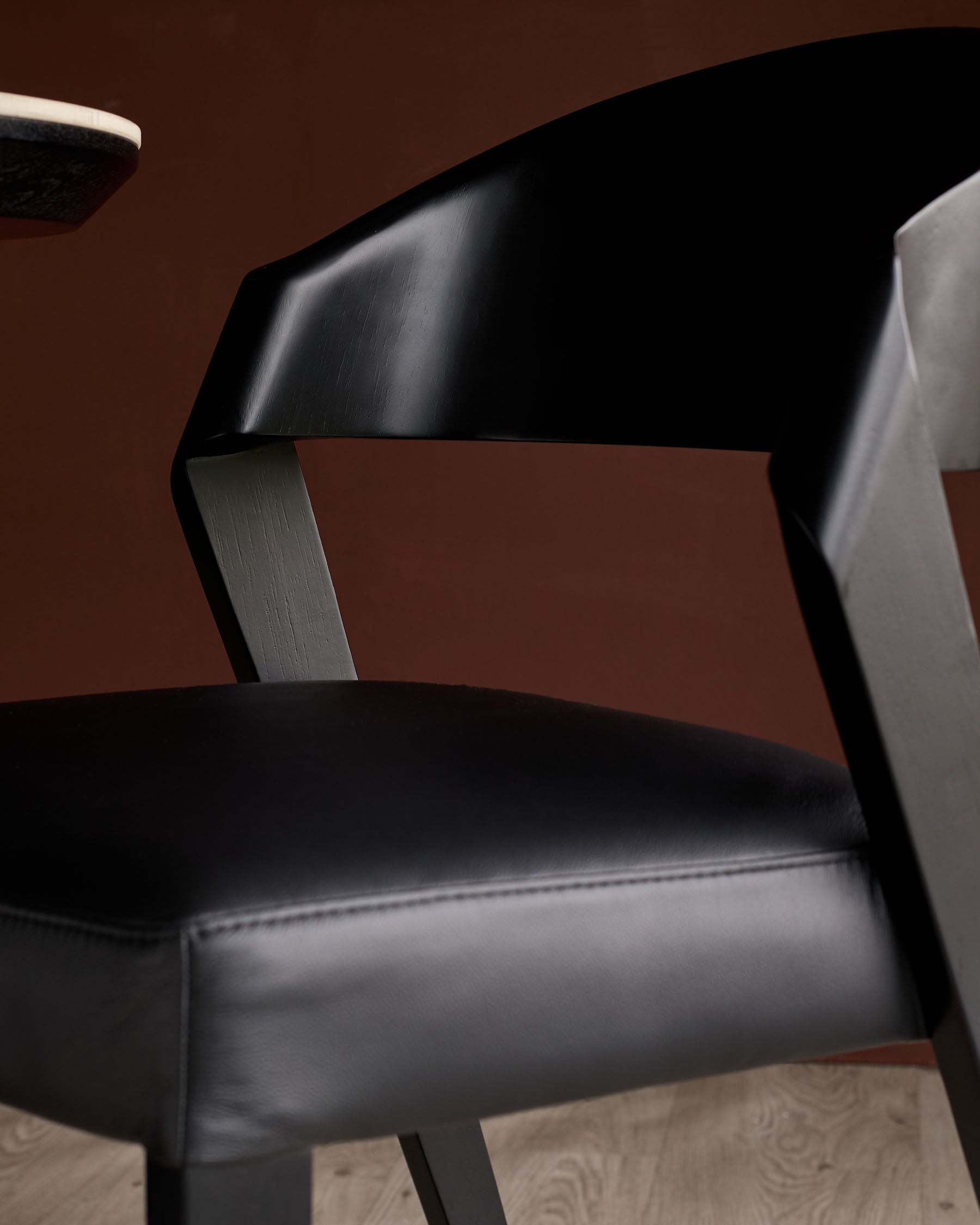 Enzo black leather dining chair