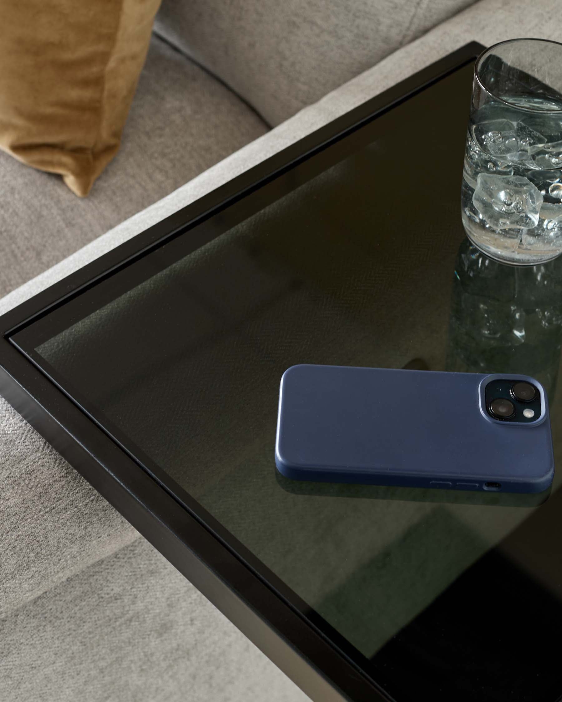 Ezra Smoked Glass Tray Table